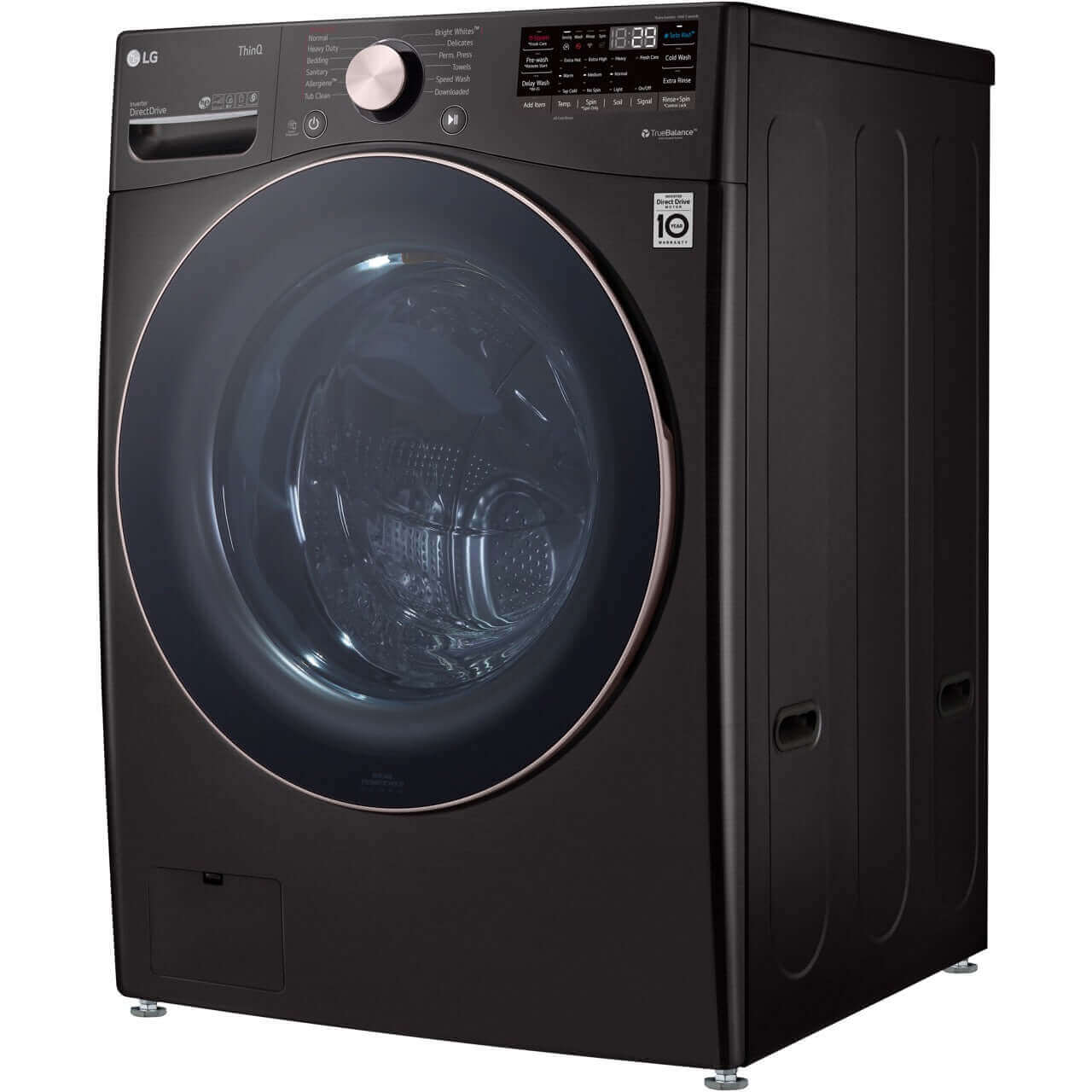 LG WM4000HBA 27 Inch 4.5 Cu Ft Front Load Washer with Steam Technology - Black Steel | Energy Efficient Laundry Machine for Home & Apartment Use
