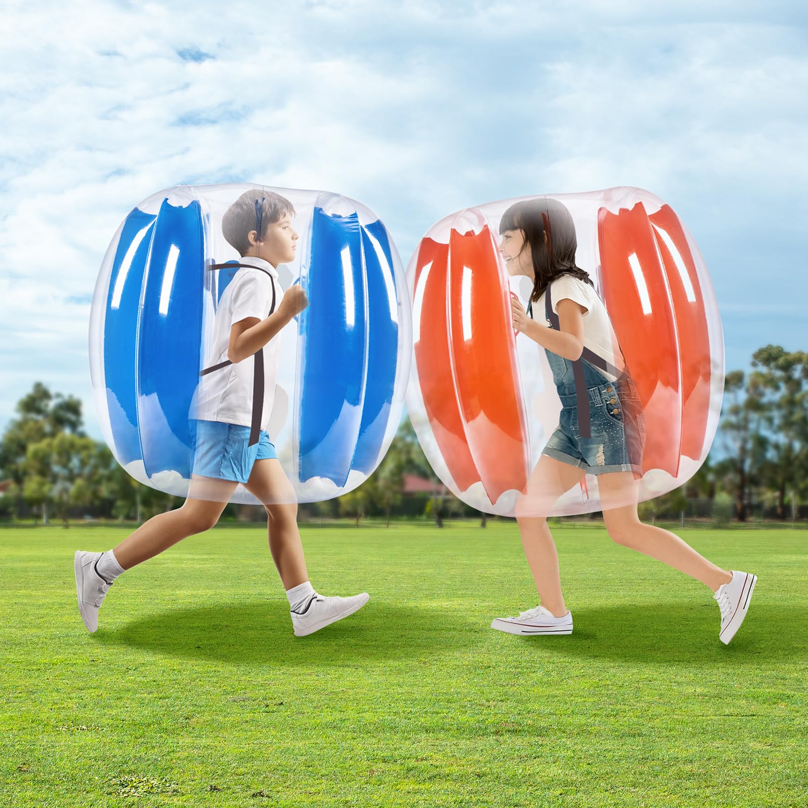 VEVOR Inflatable Bumper Balls 2-Pack - 3FT/0.9M Sumo Zorb Balls for Kids & Teens | Durable PVC Human Hamster Bubble Balls for Outdoor Team Games, Playground, Backyard, Birthday Parties & School Events | Perfect for Bumper Bopper, Field Day & Summer Camp Activities