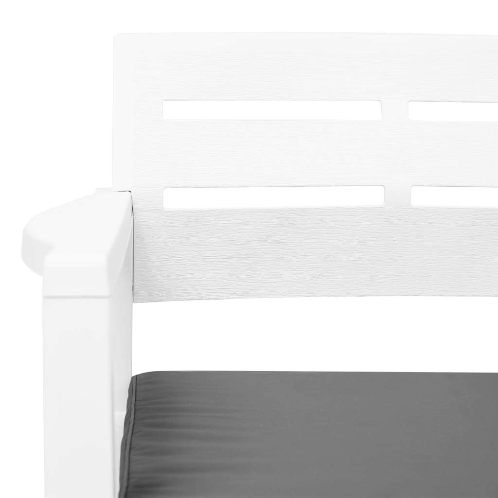 CHARMMA 3-Piece White Plastic Patio Lounge Set - 21kg - Outdoor Furniture for Garden, Poolside & Backyard Relaxation