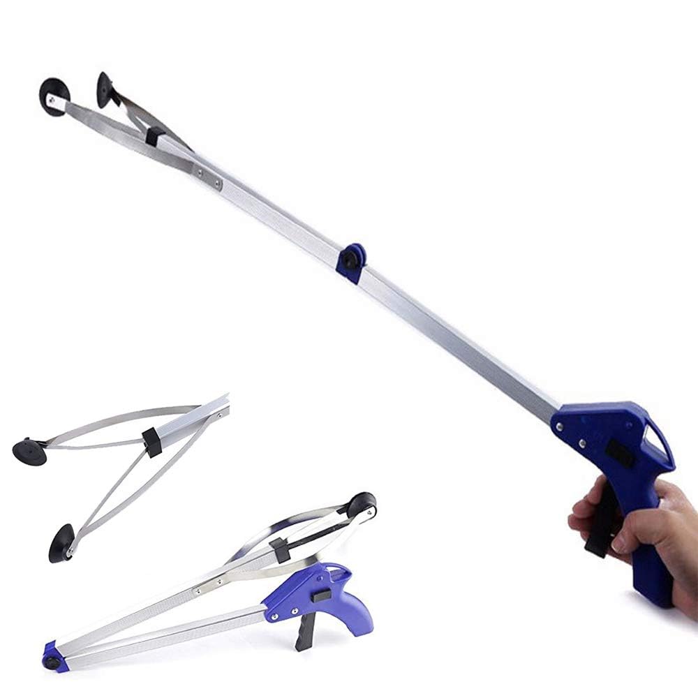 Reacher Grabber Tool - Lightweight Aluminum Extendable Pick Up Tool with Suction Cup Grip for Elderly & Disabled - Perfect for Light Bulb Changing, iPad Retrieval, Trash Pickup, Gardening & Litter Collection (32