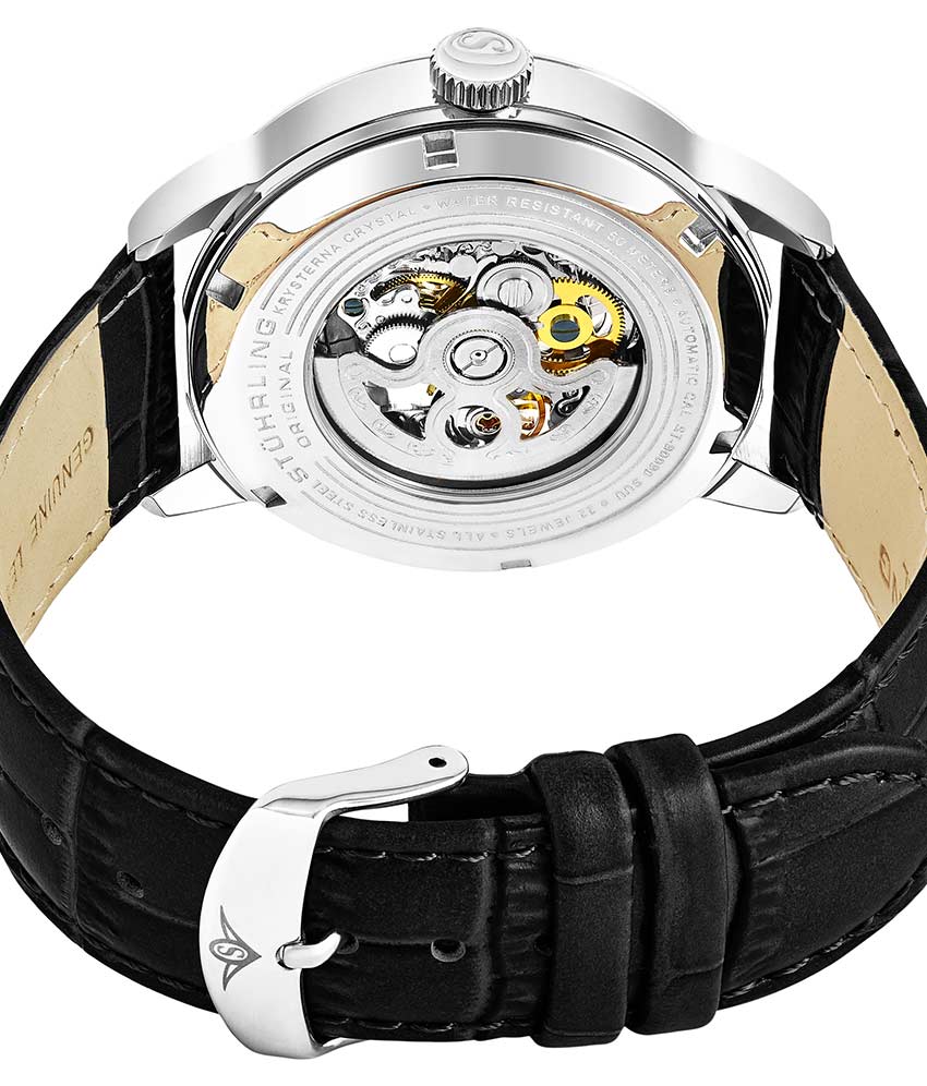 Executive 3133 Automatic 44mm Skeleton Watch for Men - Luxury Stainless Steel Mechanical Timepiece with Open Heart Design - Perfect for Business Meetings, Formal Events & Gift Giving