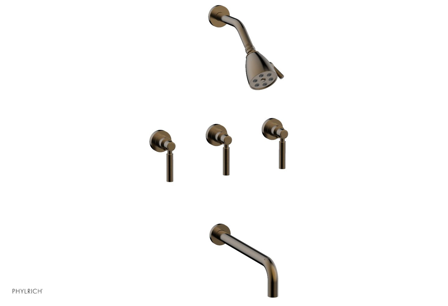 Premium 3-Handle Tub and Shower Faucet Set with 12