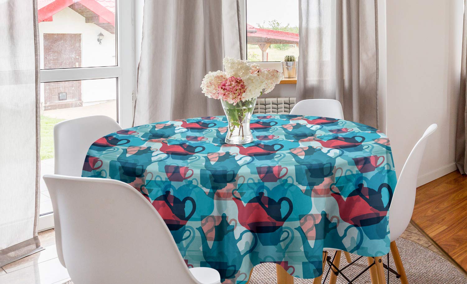 Ambesonne Tea Party Round Tablecloth 60