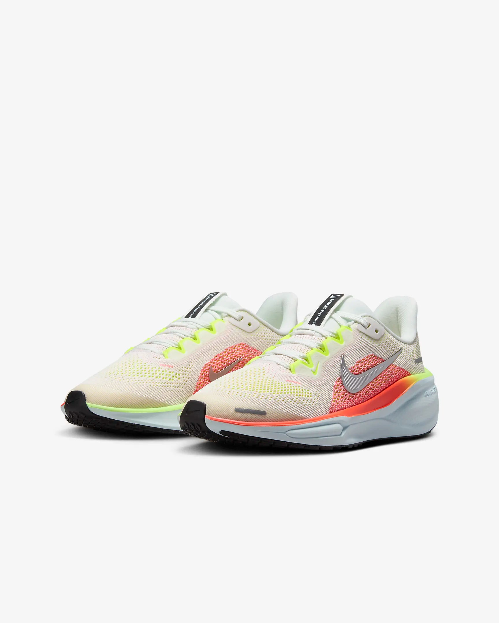 Nike Kids Air Zoom Pegasus 41 Running Shoes - Summit White/Chrome Bright Crimson - Lightweight Cushioned Sneakers for Boys & Girls - Perfect for School, Sports & Daily Activities