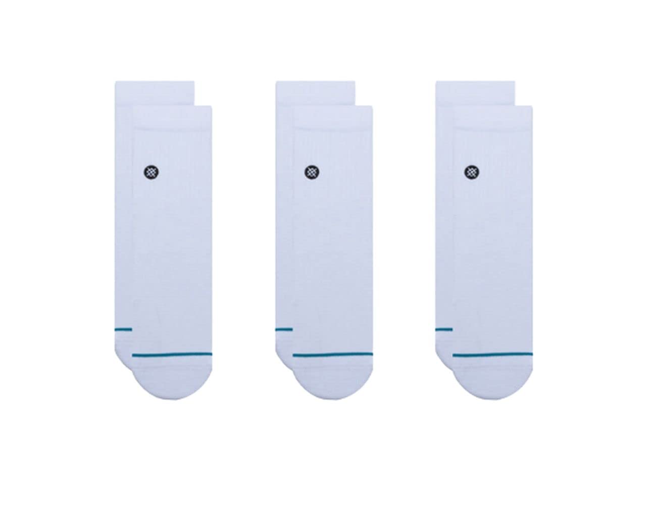 Stance Icon Quarter Socks 3-Pack - Men's Athletic Performance Socks for Running, Basketball & Workout - Breathable Cushioned Arch Support (Small, White)