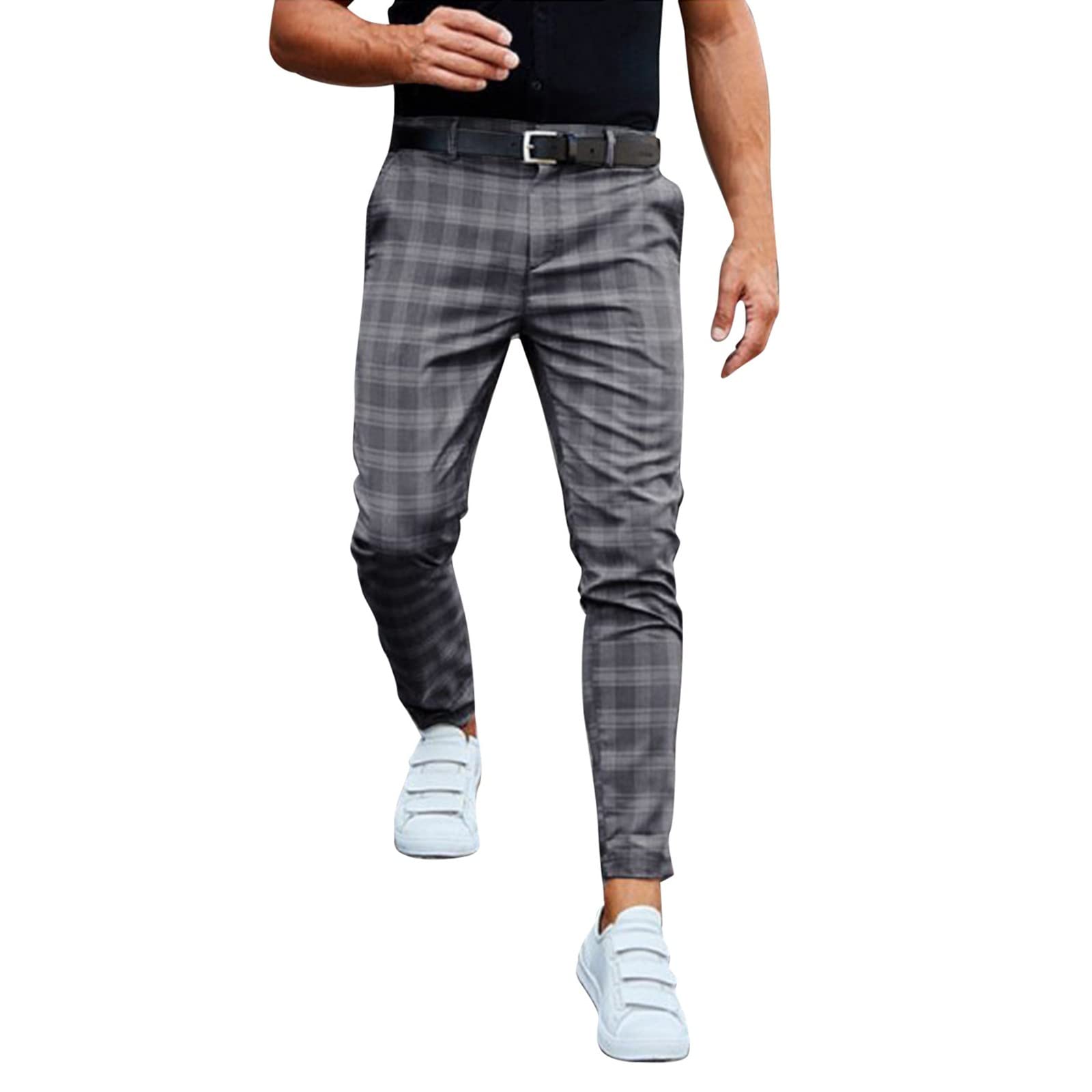 Gillberry Men's Slim Fit Ankle Dress Pants for Big & Tall - Formal Office Pants with Pockets & Comfortable Stretch Fabric - Perfect for Business Casual, Work, and Special Occasions