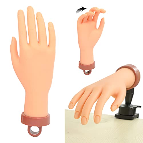 Professional Acrylic Nail Practice Hand - Realistic Mannequin Hand for Nail Art Training, Beginner Fake Hand for Acrylic & Gel Nail Practice (1PC) - Perfect for Salon Students & Home Nail Practice