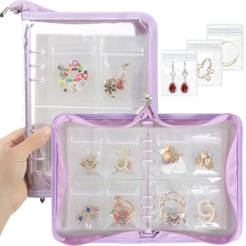 Purple, 80-Piece Clear Earring Bags