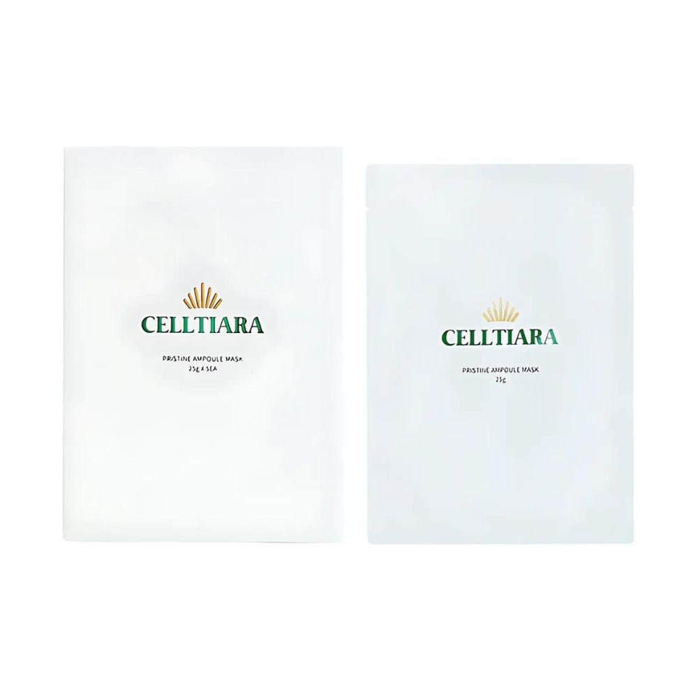 CELLTIARA Pristine Ampoule Mask 25g (5-Pack) - Korean Hydrating Sheet Mask for Glowing Skin | Perfect for Night Routine & Self-Care Days