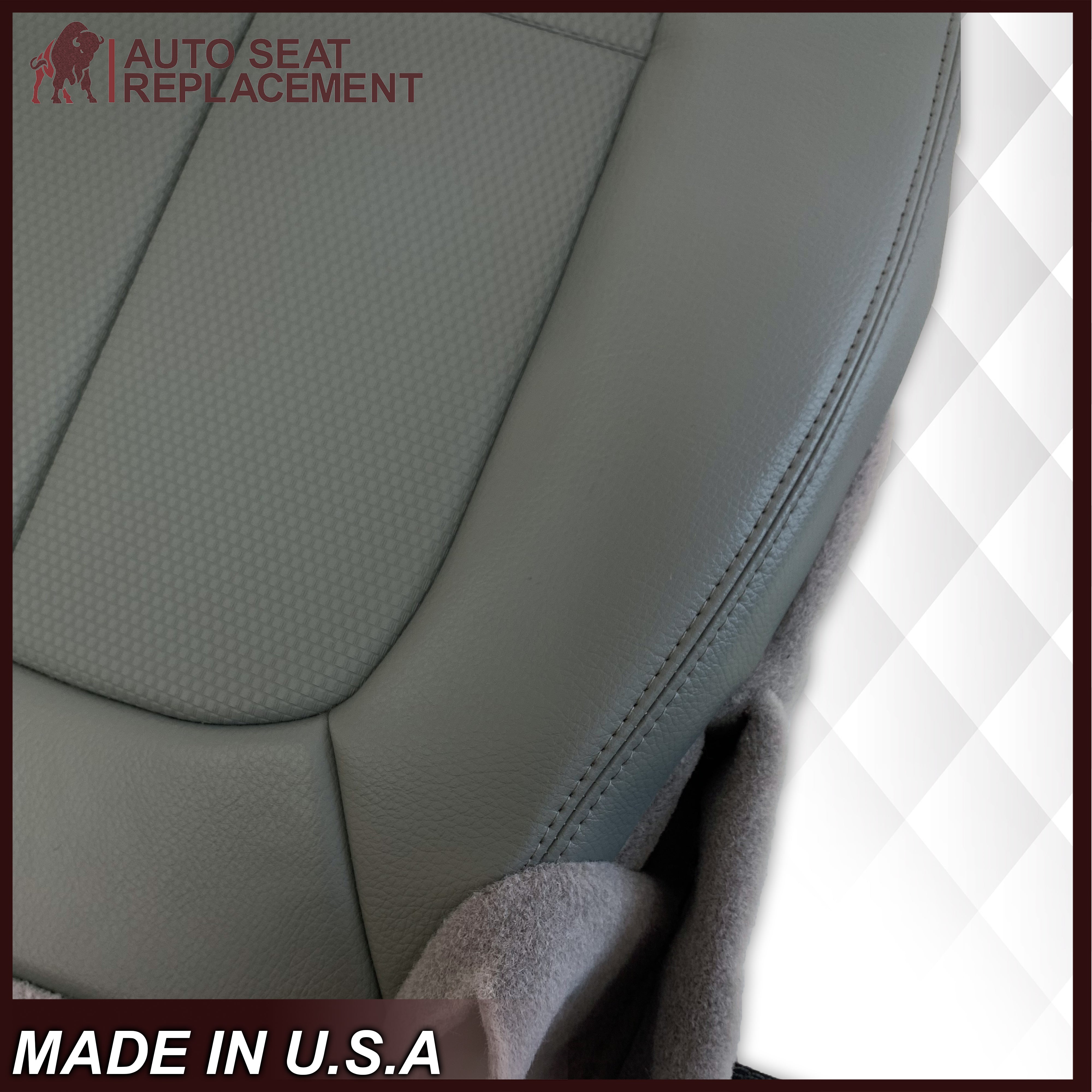 2009-2014 Ford F-150 XL Work Truck Seat Covers - Heavy Duty Steel Gray Synthetic Leather - Custom Fit for Pickup Trucks - Perfect for Construction, Farming & Off-Road Use