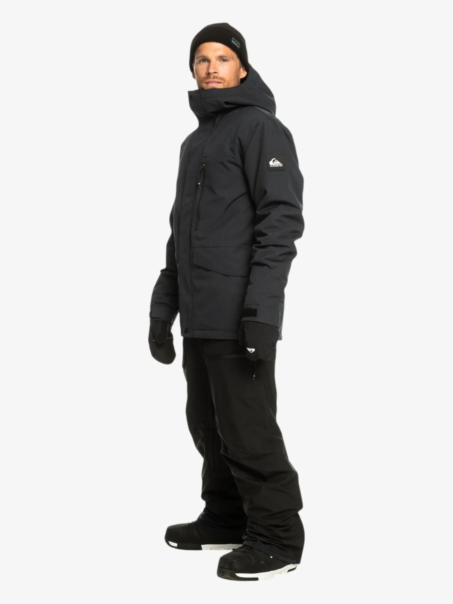Quiksilver Mission Solid Black Snow Jacket - Waterproof & Insulated Winter Coat for Skiing, Snowboarding & Outdoor Adventures