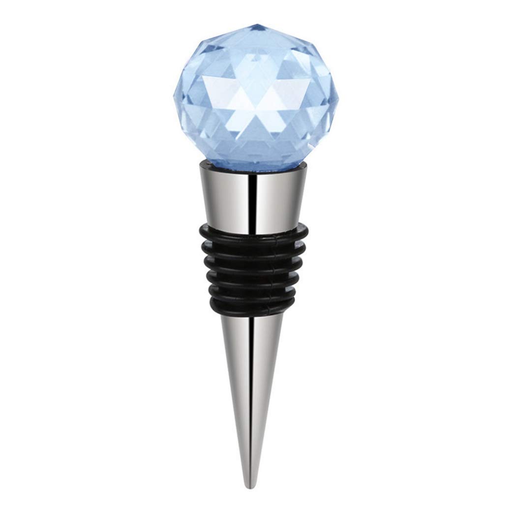 Diamond Crystal Ball Wine Stoppers - 2 Pack Stainless Steel Champagne & Sparkling Wine Bottle Sealers | Elegant Bar Accessories for Parties, Weddings & Home Entertaining