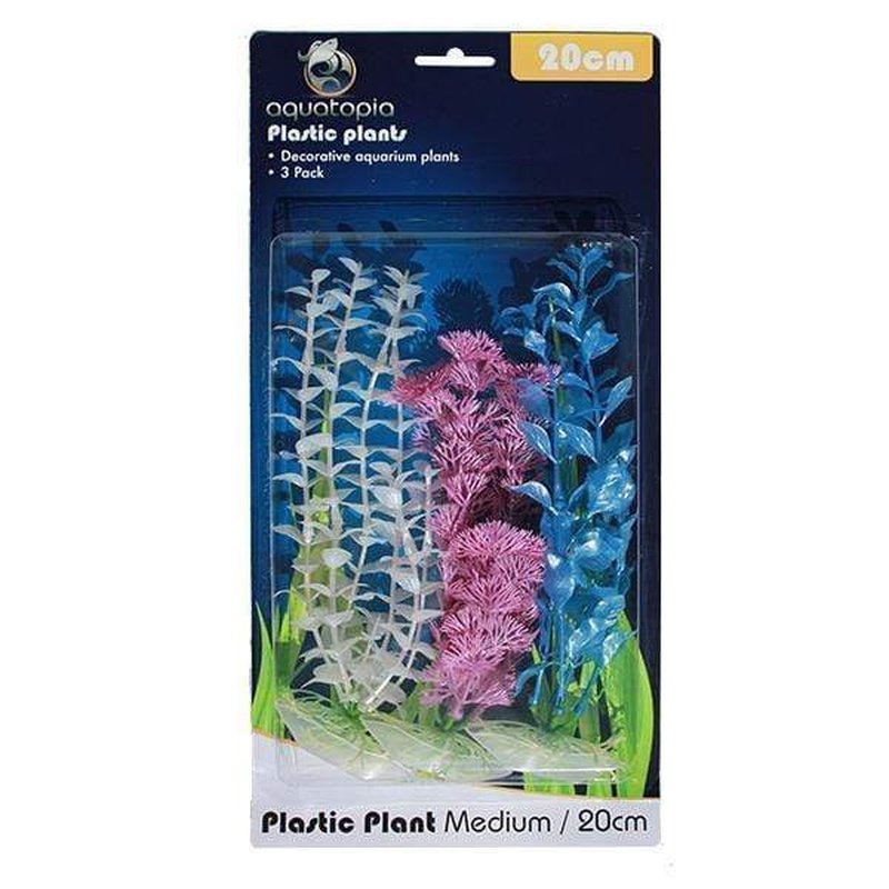 Aquatopia 20cm Pearl Plastic Aquarium Plants - Realistic Underwater Decor for Fish Tanks, Terrariums & Home Aquascaping
