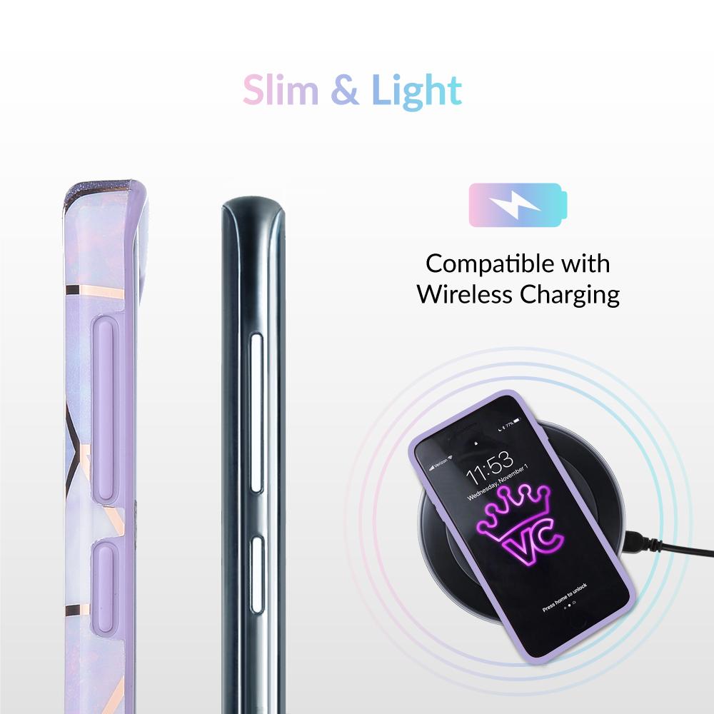 Geometric Marble Phone Case for Samsung Galaxy - Stylish Protective Cover with Unique Purple Design - Perfect for Everyday Use, Work, and Travel