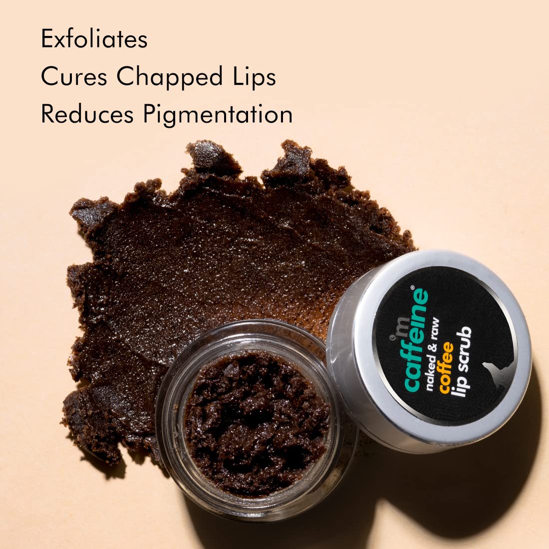 mCaffeine Coffee Lip Scrub & Chocolate Lip Balm Kit for Dark, Chapped & Pigmented Lips | 85% Dark Lips Reduction | 24H Moisturizing | 100% Vegan | Perfect for Night Care & Daily Lip Treatment