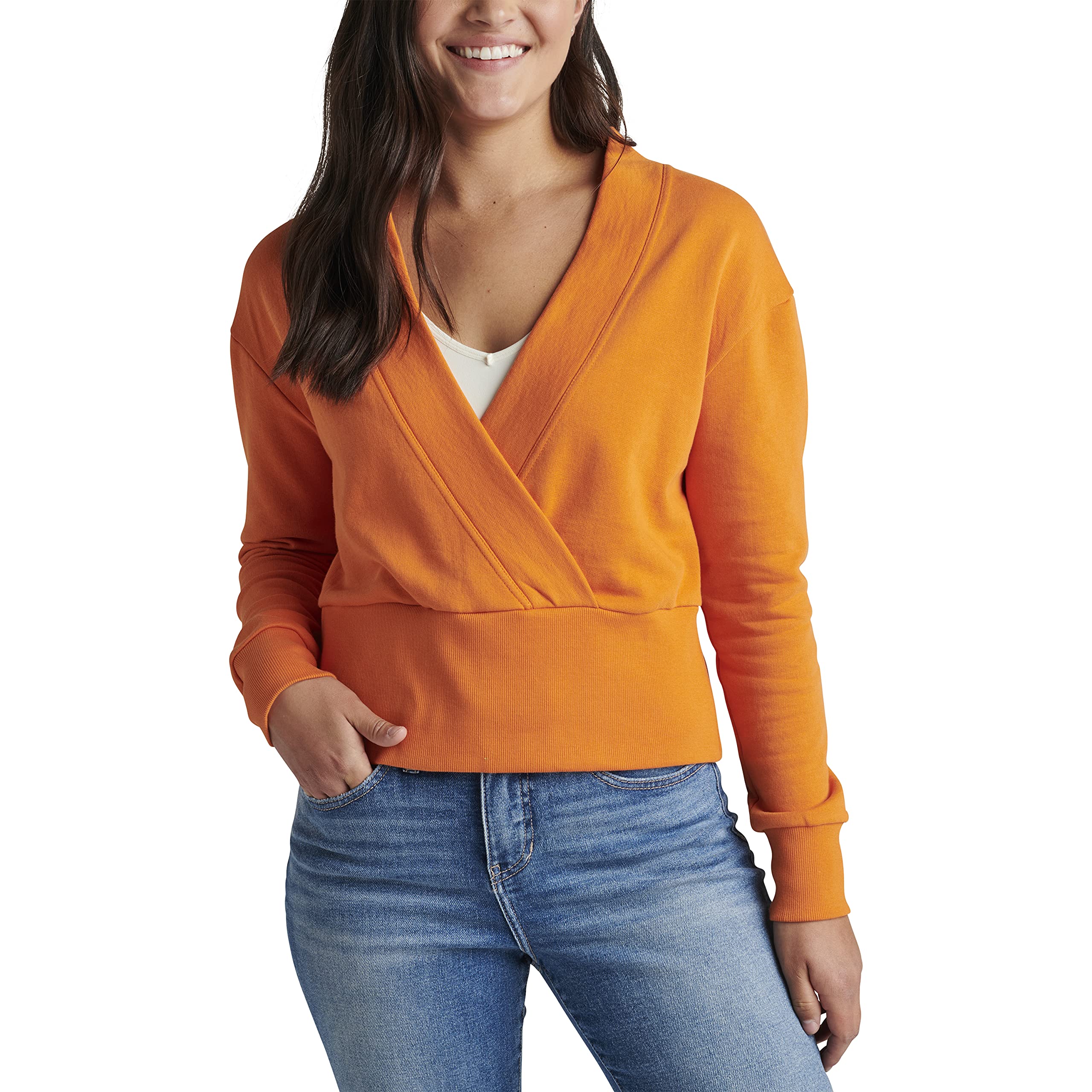 Jag Jeans Women's Cross-Front Sweatshirt | Cozy Pullover Hoodie for Casual Wear & Lounge | Perfect for Fall & Winter Outfits