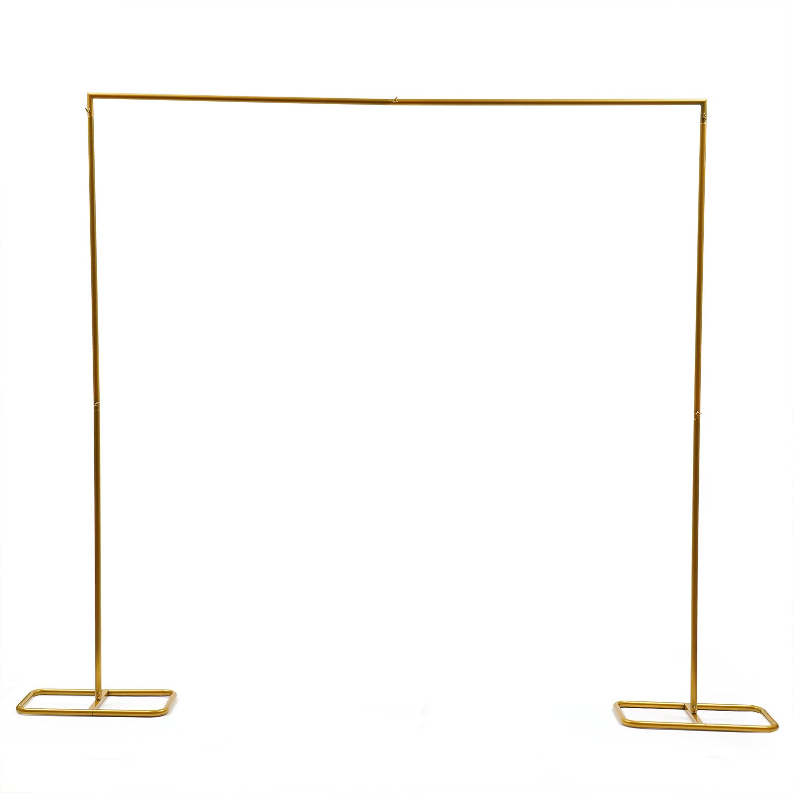 2Mx2.1M Large Gold Metal Wedding Arch Backdrop - Romantic Balloon & Flower Archway for Wedding/Party Decoration - Photo Booth Background Framework - Perfect for Outdoor Ceremonies, Engagement Photos & Anniversary Celebrations