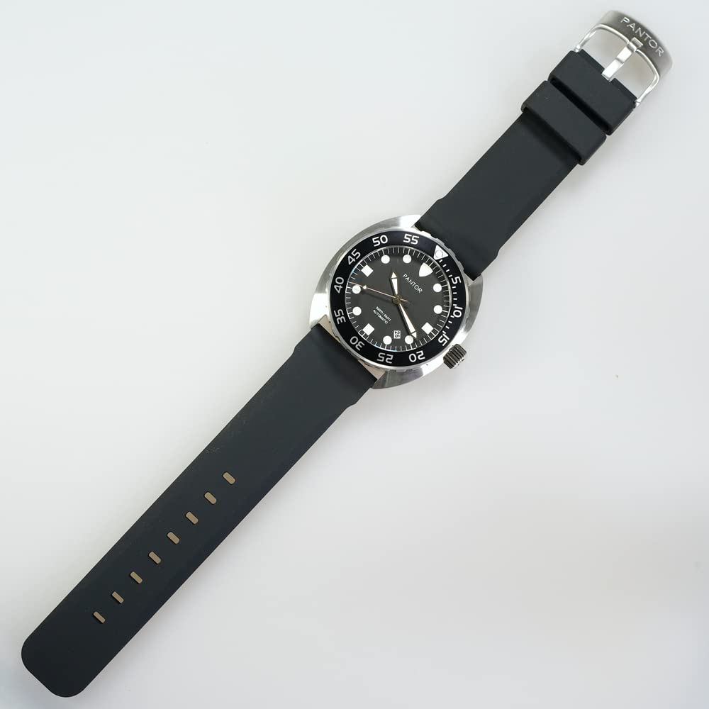 200m Waterproof Automatic Dive Watch for Men - Stainless Steel Case & Rubber Strap - Nautilus Diver Watch for Scuba Diving, Swimming & Outdoor Adventures
