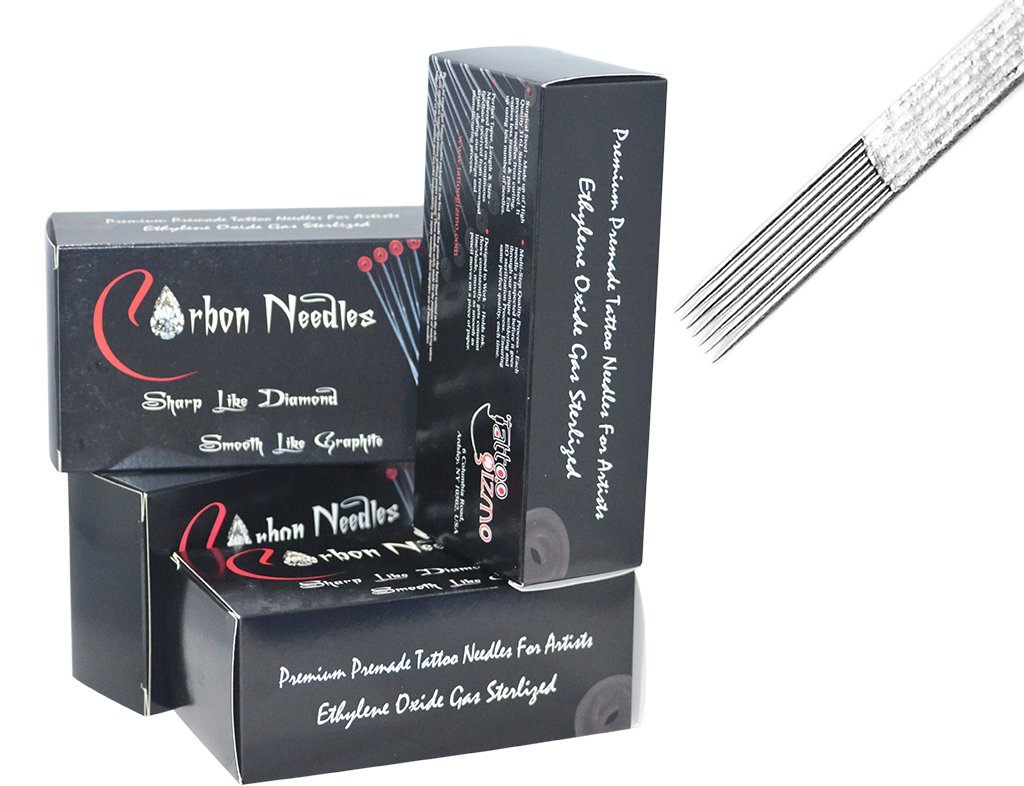 Disposable Stainless Steel Tattoo Needles - 50pcs Carbon Needles (5F) for Professional Tattoo Artists - Perfect for Lining, Shading & Coloring Tattoos