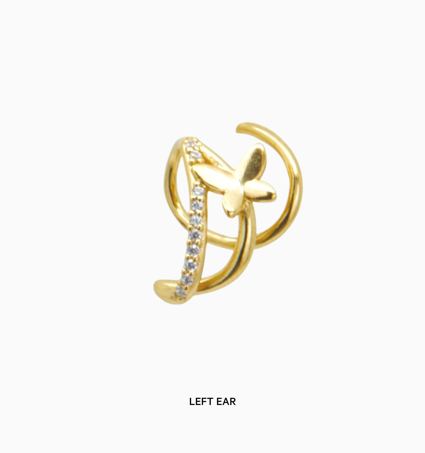 Butterfly Pave Double Twist Hoop Earrings - Elegant Illusion Earrings for Women, Perfect for Parties, Weddings & Everyday Wear