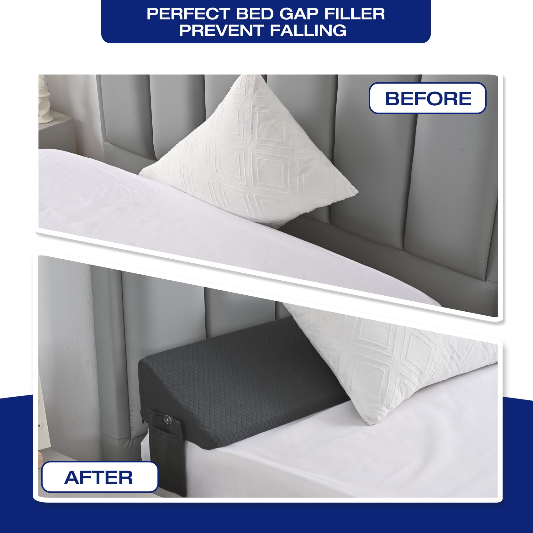 Twin Bed Wedge Pillow - Headboard Gap Filler (0-8