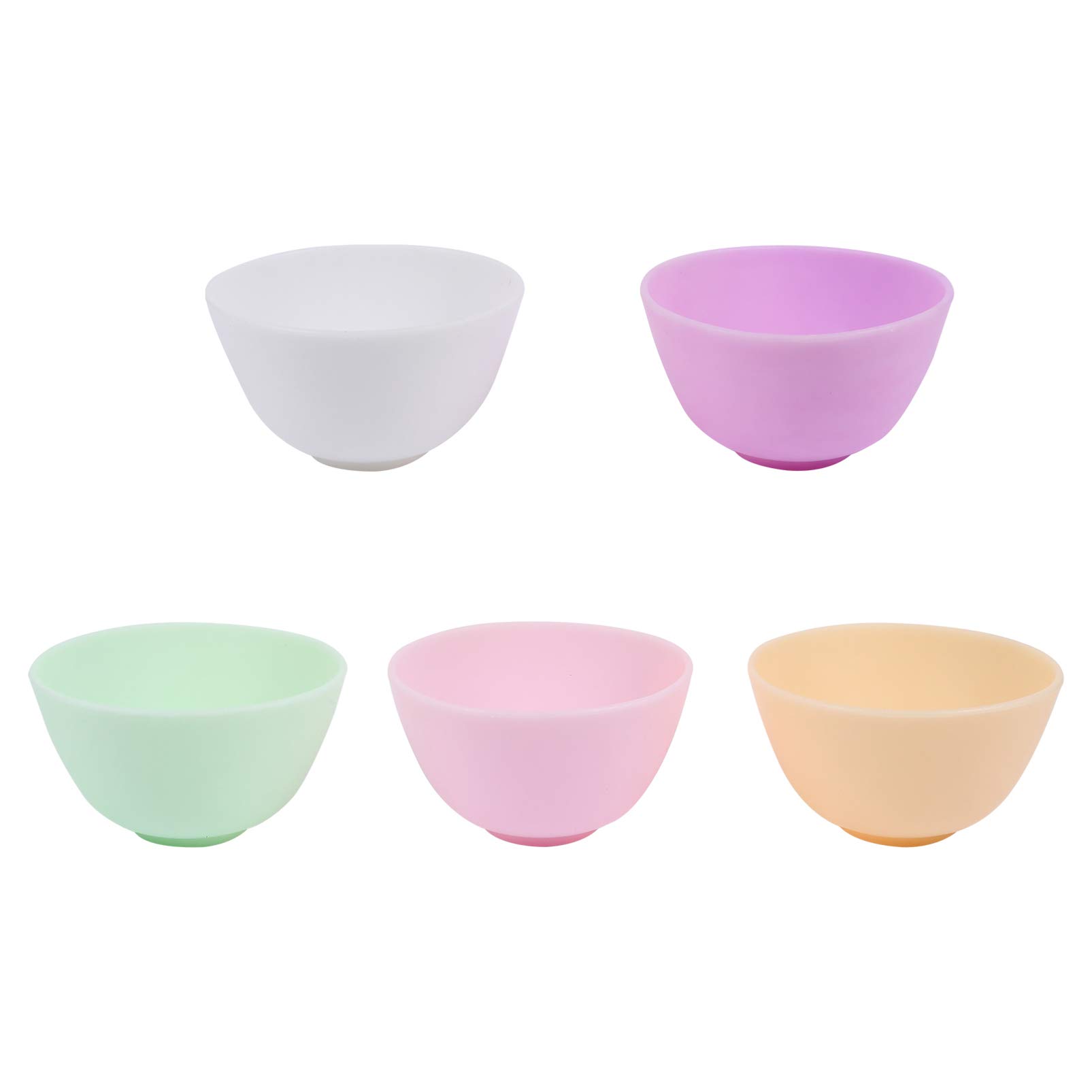 HEALLILY 5-Piece Silicone Mask Mixing Bowl Set for DIY Facial Masks - Reusable Beauty Tool for Skincare, Spa, and Home Use - Perfect for Mixing Clay, Charcoal, and Sheet Masks