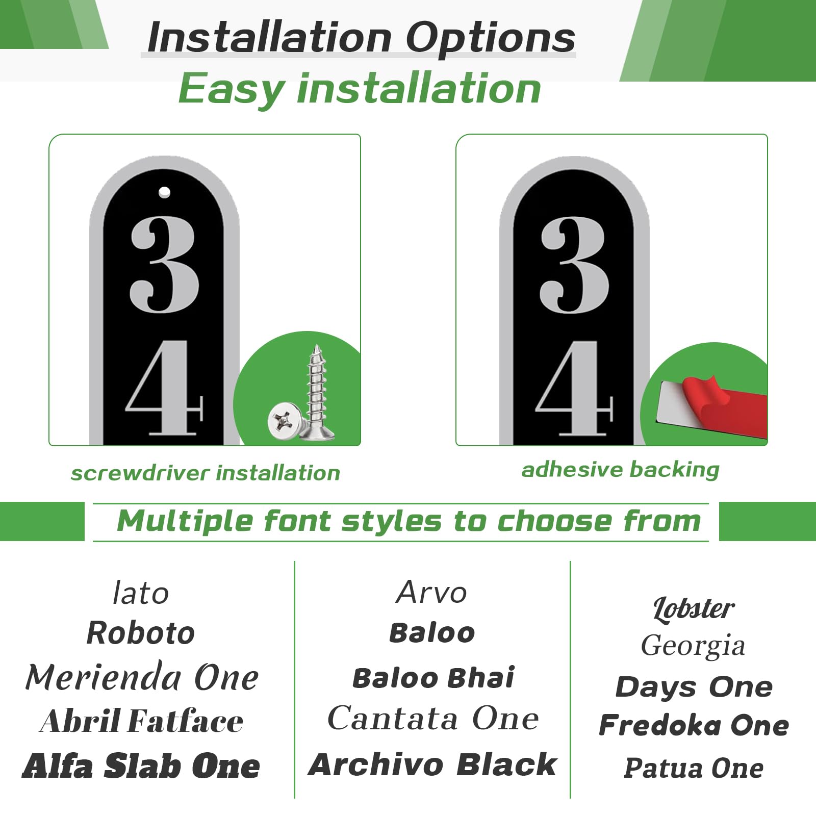 Custom Aluminum Reflective Address Plaque - Personalized Horizontal House Number Sign for Outdoor Use | Durable Mailbox, Door & Street Address Plaque for Enhanced Visibility at Night