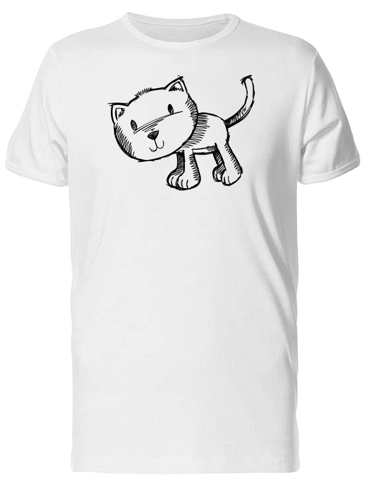 Sketchy Cat Graphic T-Shirt for Men - Cool & Funny Casual Wear for Everyday Outfits & Street Style