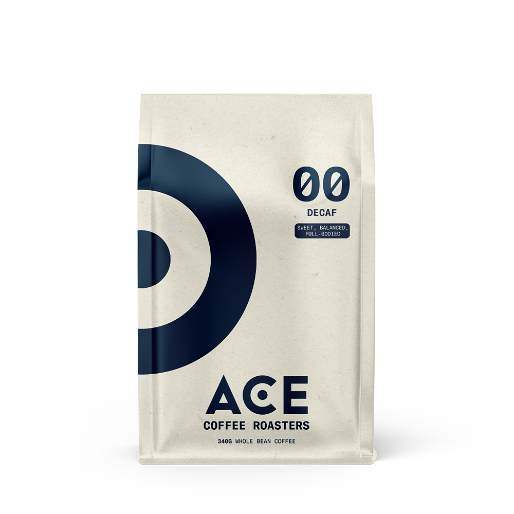 ACE NO.OO Decaf Hybrid Coffee Beans - Premium Low Acid Decaffeinated Coffee for Home & Office Brewing