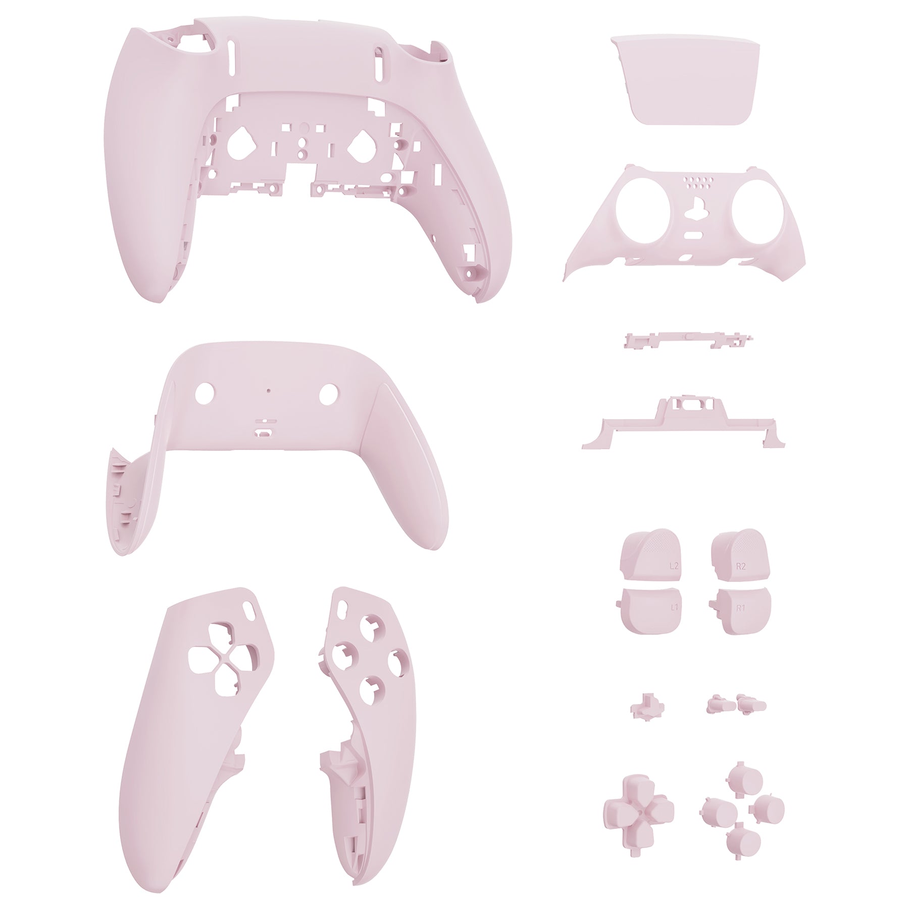 eXtremeRate Cherry Blossom Pink PS5 Edge Controller Shell Kit - Full Housing Replacement with Buttons & Touchpad Cover - Custom Decorative Front & Back Plates for PS5 Edge Controller - Perfect for Gaming, Collecting & Personalization