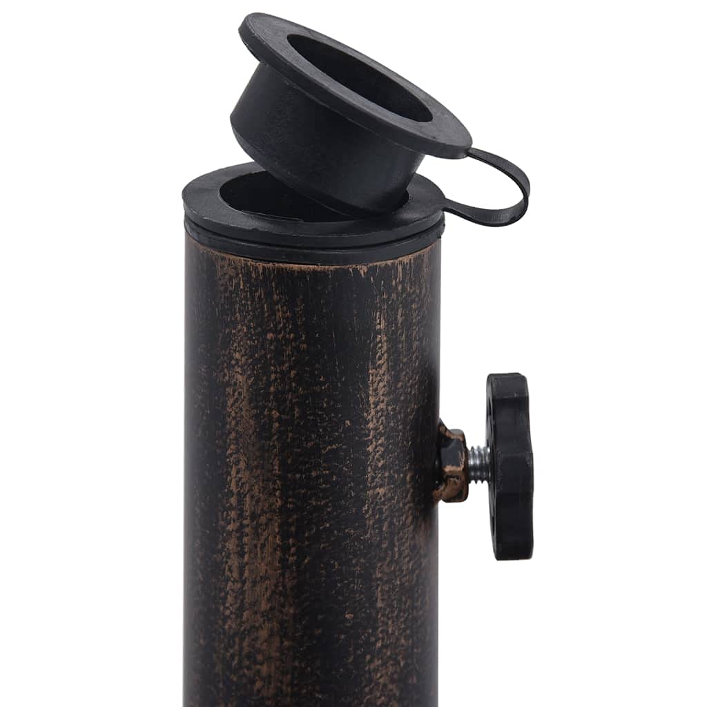Heavy Duty Bronze Cast Iron Umbrella Base Stand - 26.5 lbs, 18.9