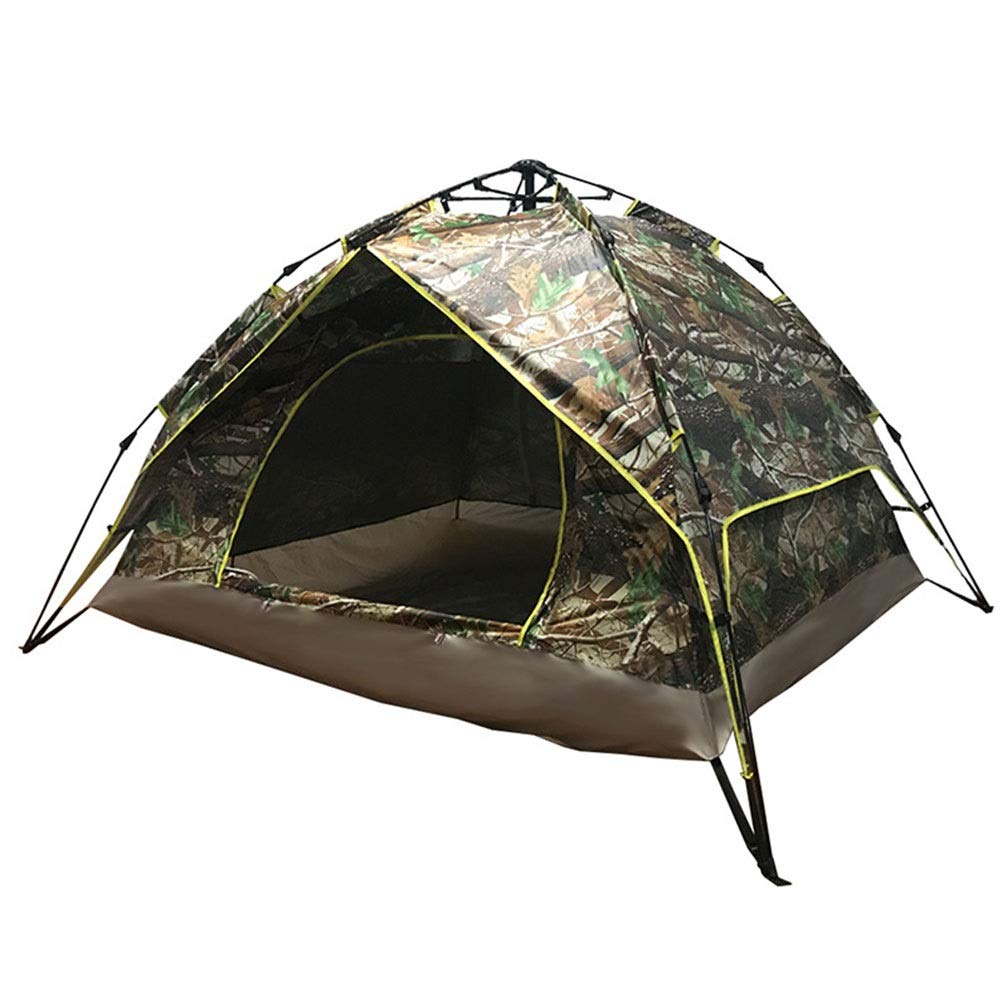 3-4 Person Automatic Hydraulic Camping Tent - Double Layer Waterproof & UV Protection Family Tent for Outdoor Adventures (Camouflage) | Perfect for Backpacking, Hiking, and Beach Camping Trips