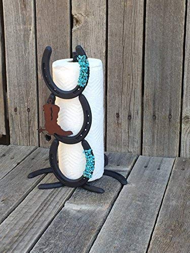 Stainless Steel Horseshoe Paper Towel Holder - Rustproof Kitchen Towel Rack for Farmhouse, Western, or Ranch Style Decor - Perfect for Kitchen, Bathroom, or RV Use
