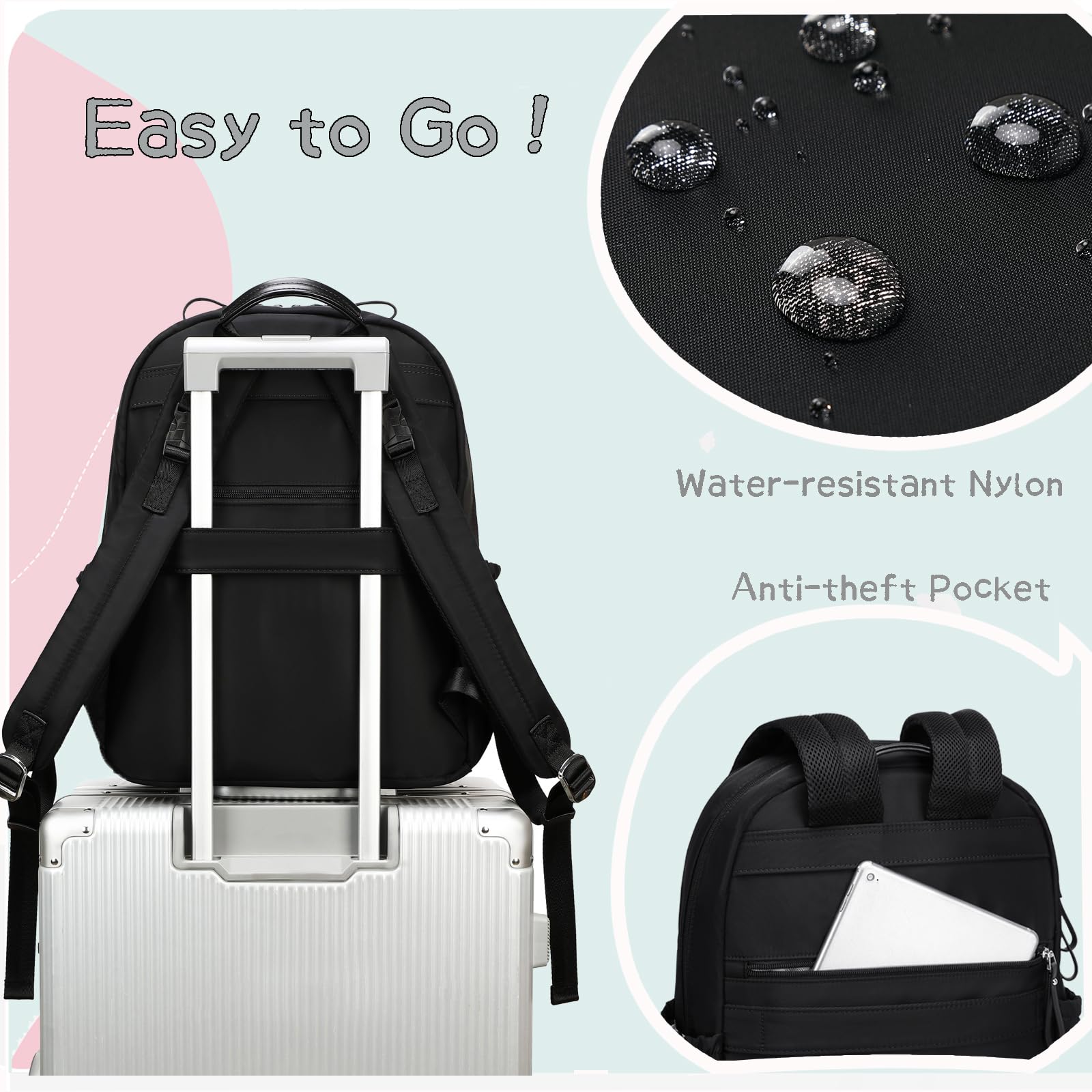14-Pocket Diaper Bag Backpack - Lightweight Water-Resistant Baby Bag with Anti-Theft Pocket & Stroller Straps - Perfect for Travel, Shopping & Parenting Outings