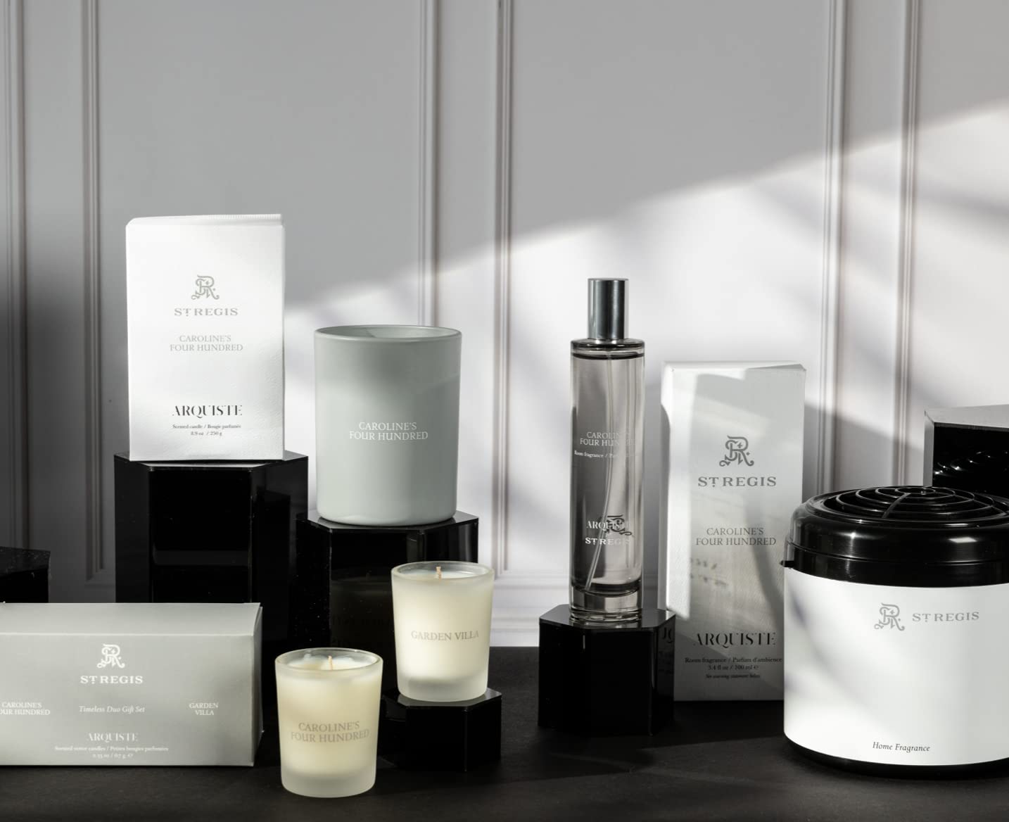Premium St. Regis Hotels Aromatherapy Diffuser Set with Refill Cartridges - Luxury Scent Machine Featuring Caroline's Four Hundred Fragrance (American Beauty Roses, White Lilies, Green Stems) - Perfect for Home Spa, Office Relaxation & Hotel-Style Ambiance