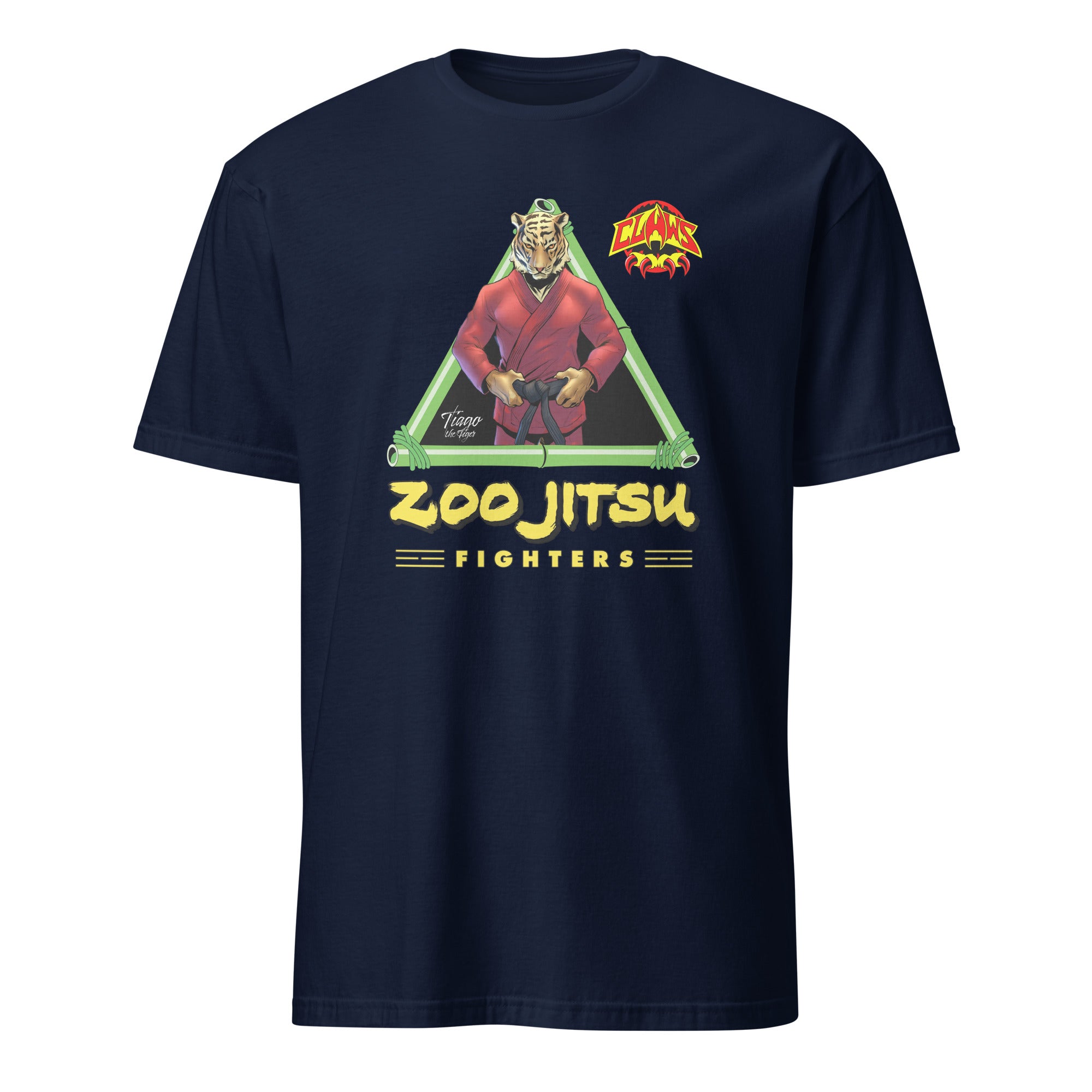 Zoo Jitsu Fighters Tiago the Tiger Unisex Short Sleeve T-Shirt - Cool Graphic Tee for MMA Fans, Streetwear & Casual Outfits