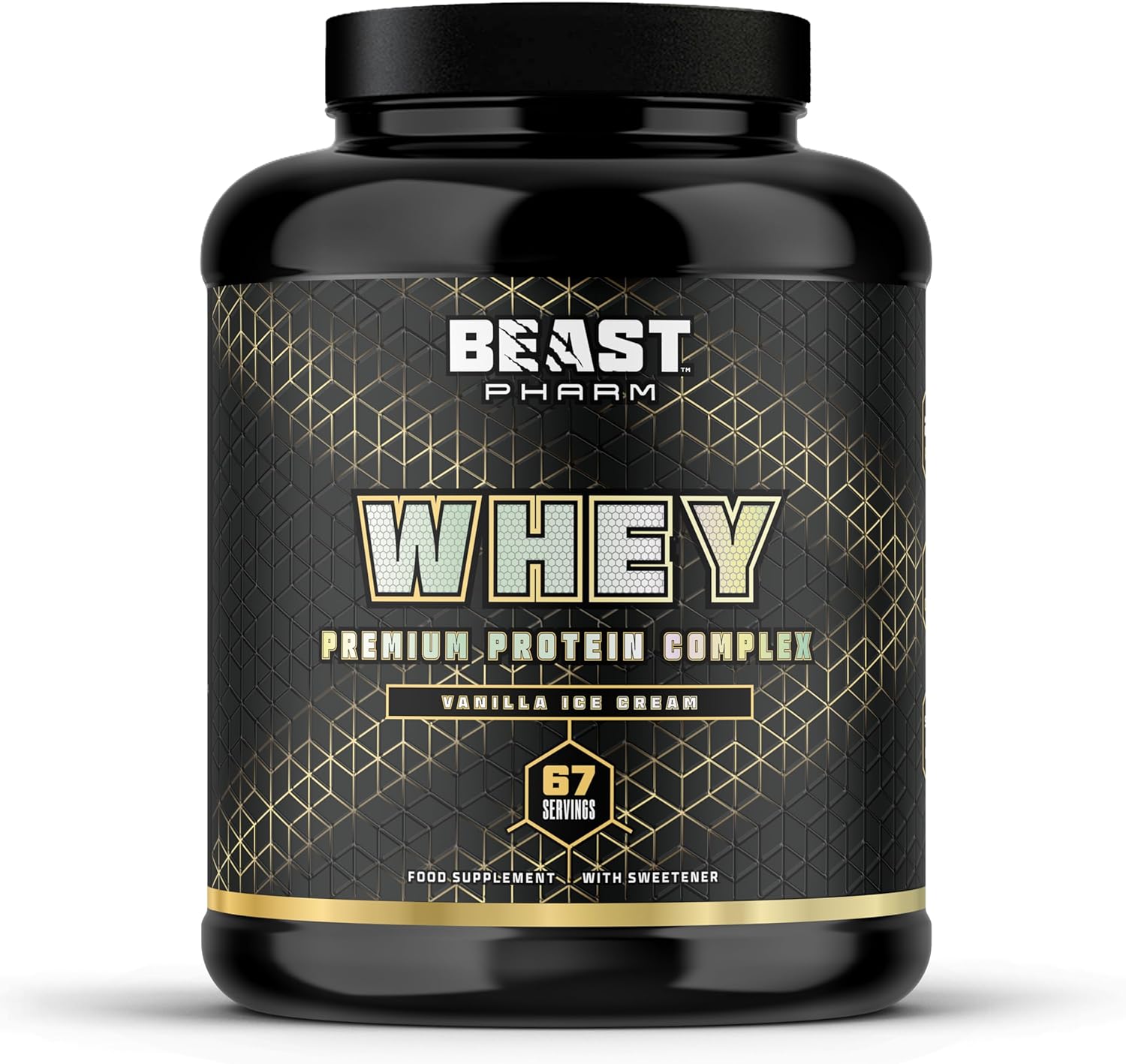 Beast Pharm Whey Protein Powder 2kg (4.4 lbs) - Premium Muscle Recovery Supplement | Eddie Hall Approved | Ideal for Post-Workout, Weight Training & Bodybuilding