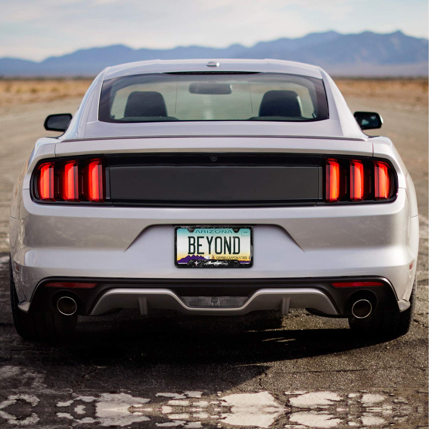 Ford Mustang Script Real Black Forged Carbon Fiber License Plate Frame - Durable & Stylish Car Accessory for All 50 States - Perfect for Mustang Enthusiasts & Car Shows