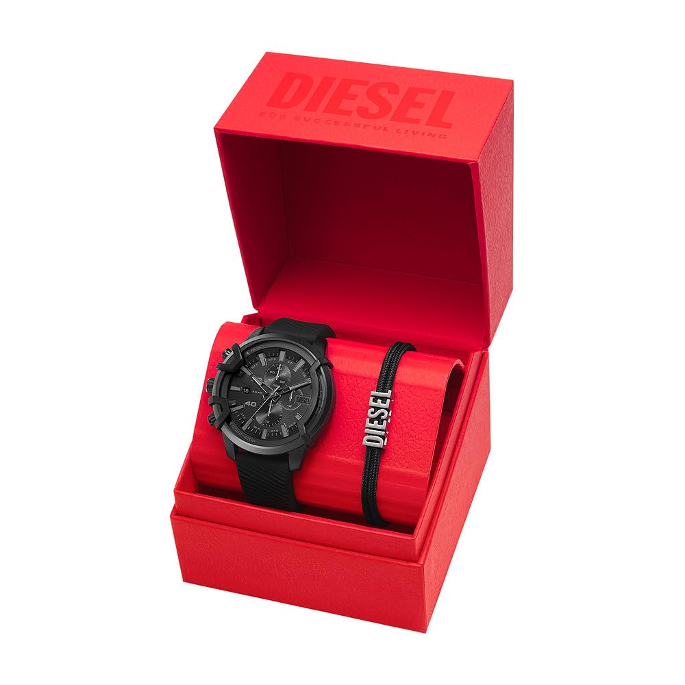 Diesel Griffed Men's Watch - Quartz Chronograph Movement with Silicone, Stainless Steel or Leather Strap | Perfect for Casual, Business & Outdoor Activities