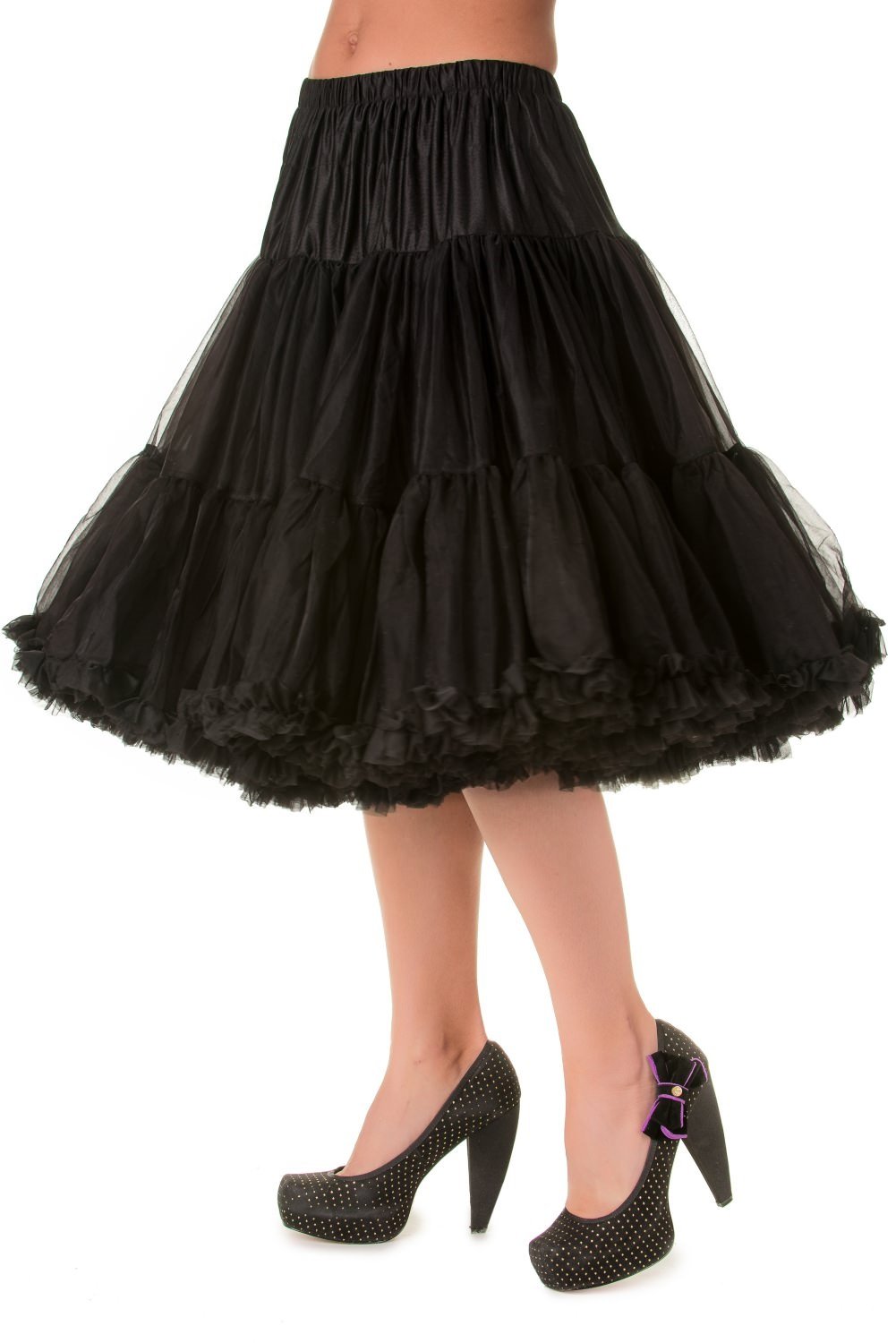 Vintage Rockabilly Swing Dance Bridal Underskirt - Super Soft Black Petticoat 26