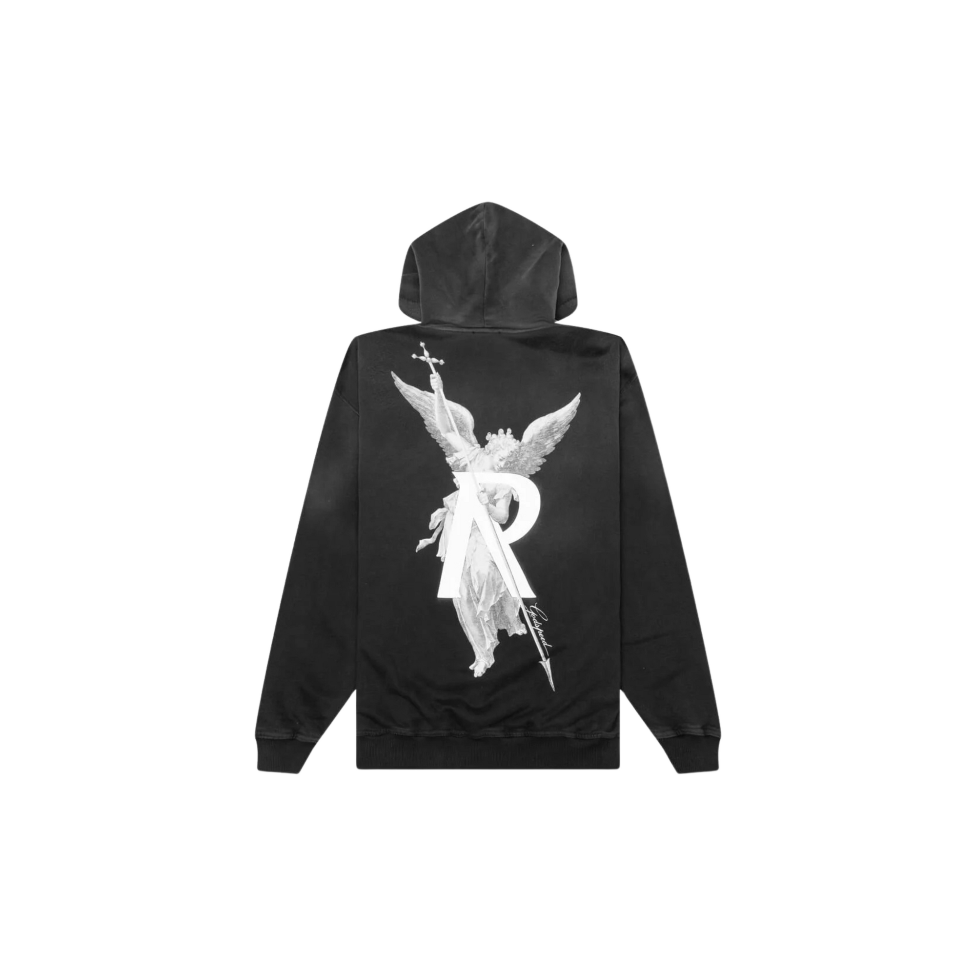 Archangel Hoodie - Stained Black | Gothic Streetwear for Men & Women | Perfect for Casual Wear, Halloween Costumes & Dark Fashion