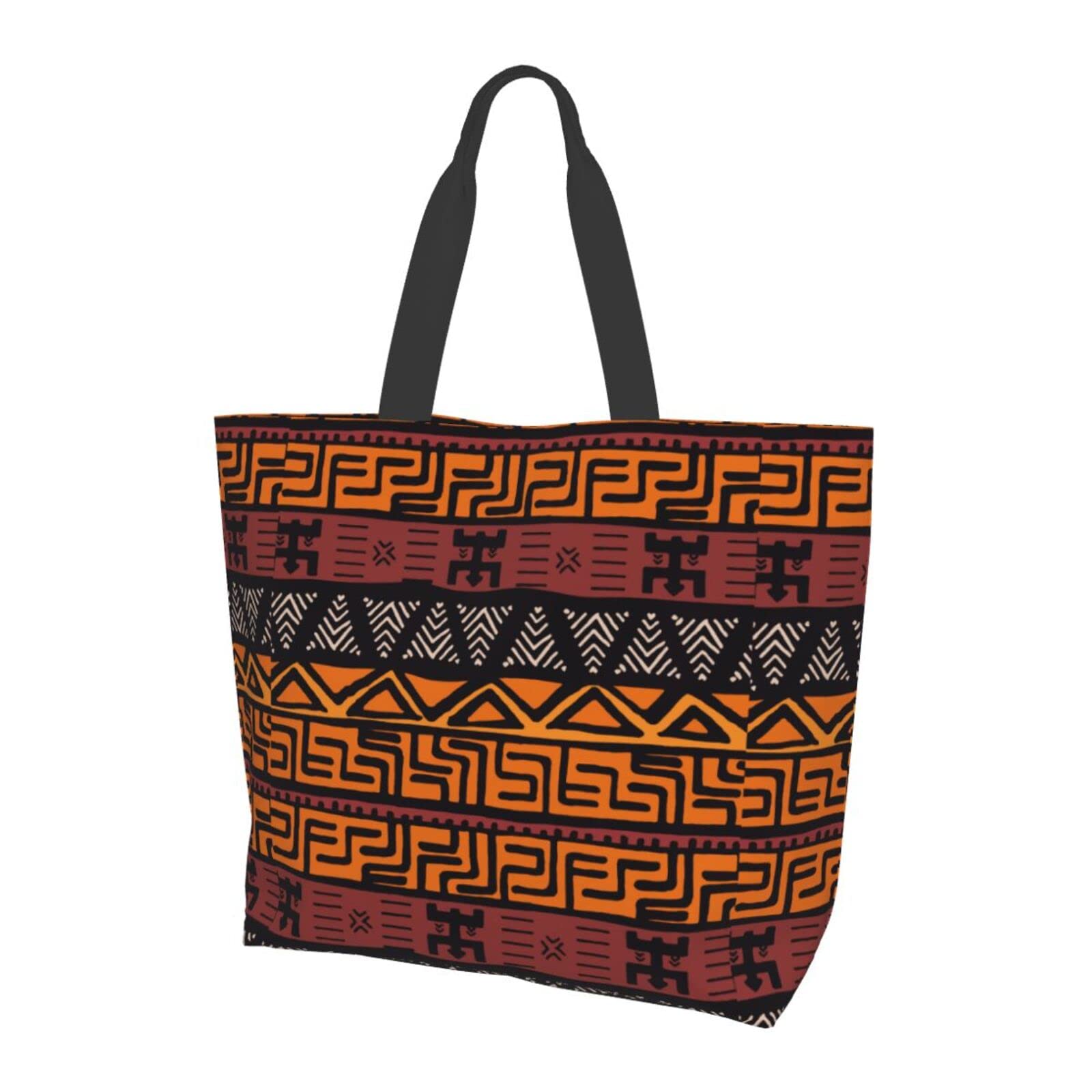 African Tribal Print Shoulder Tote Bag - Handmade Ethnic Crossbody Purse for Women - Perfect for Shopping, Groceries, Beach & Casual Outings