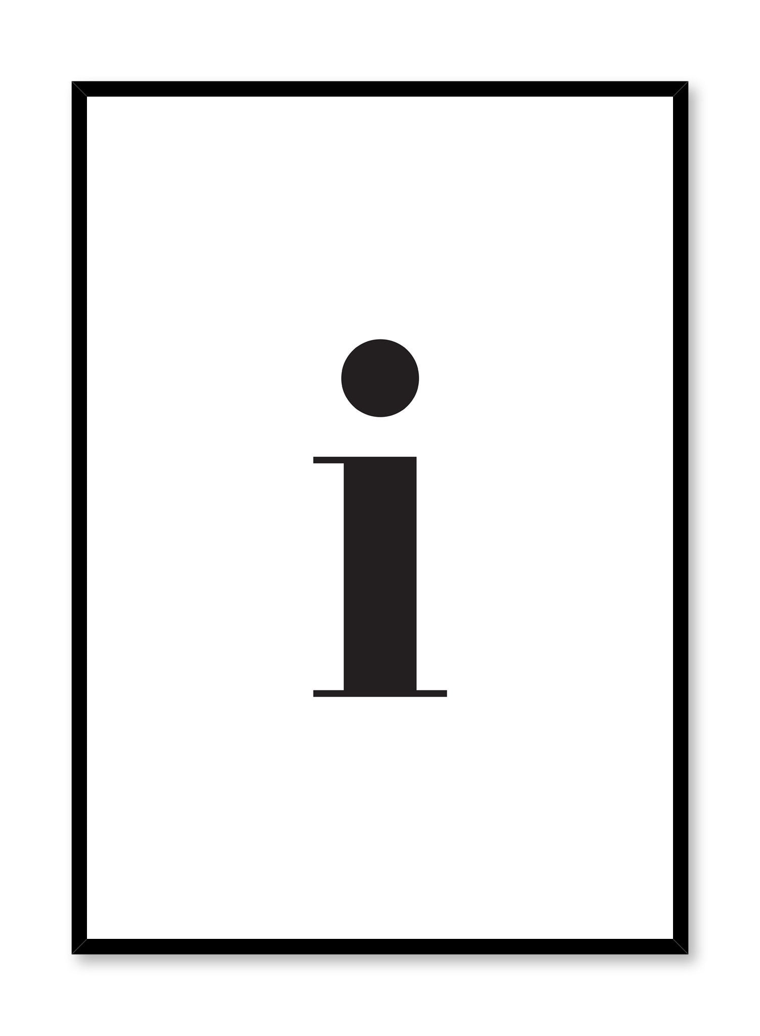 Lowercase Letter i Poster - Educational Alphabet Wall Art for Kids' Rooms & Classrooms - Perfect for Early Learning & Homeschooling Decor