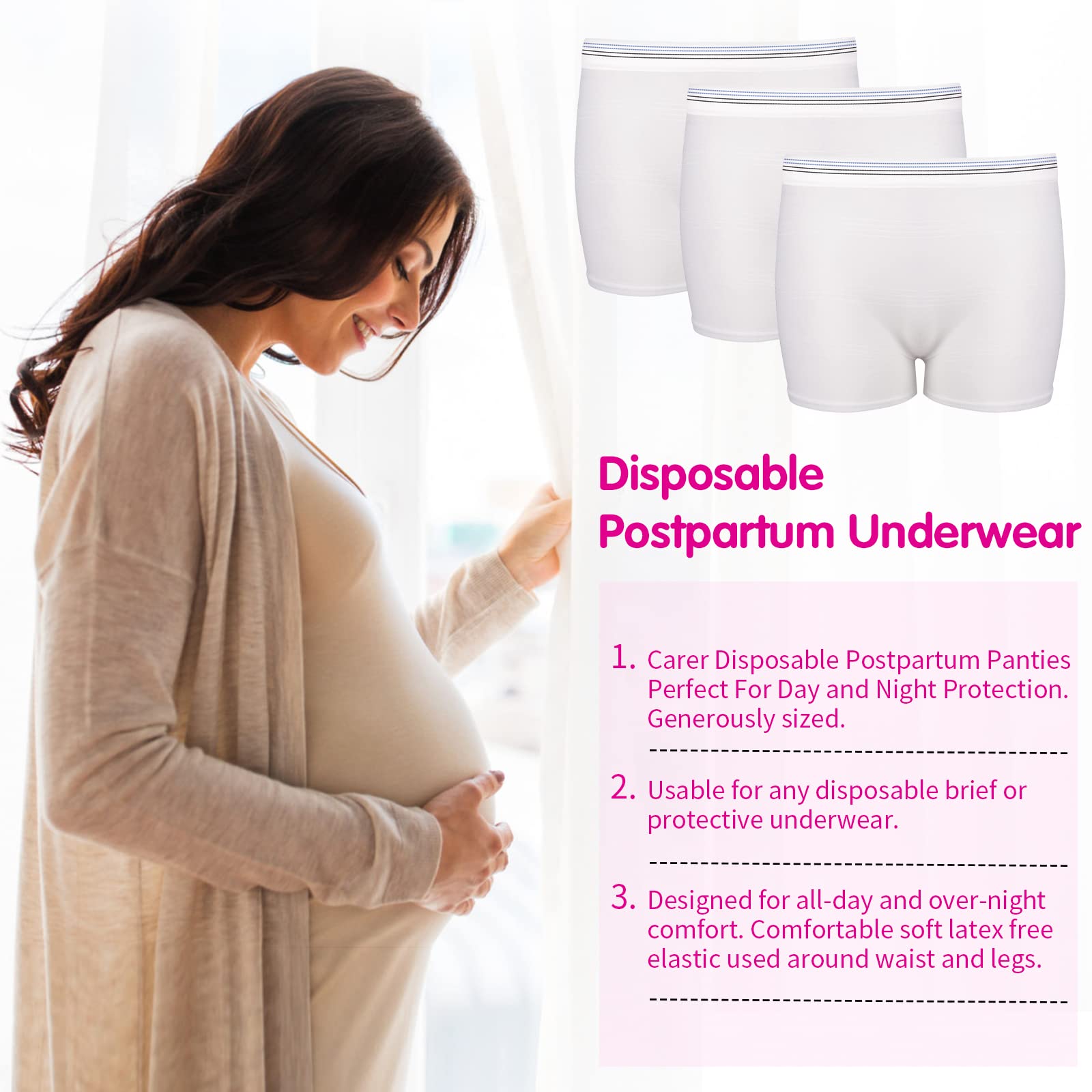 4 Pack Washable Mesh Postpartum Underwear for Women - Breathable & Disposable Post-Surgery Panties for Hospital Recovery, Incontinence, C-Section - S/M (12-38 in) - Ideal for Maternity, Postpartum Care & Comfortable Wear After Delivery