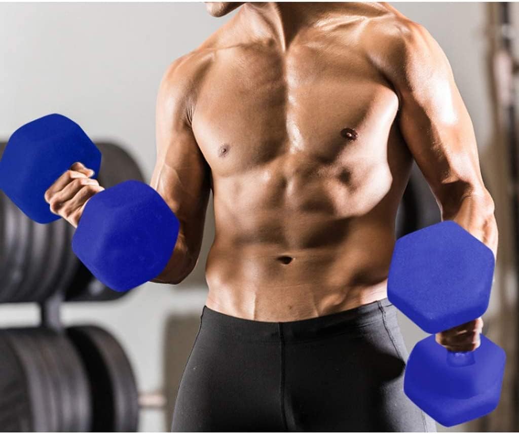 Hexagonal Dumbbell Set - 10-50lbs Rubber Coated Weight Lifting Dumbbells for Home Gym, Strength Training & Bodybuilding - Perfect for CrossFit, HIIT & Full-Body Workouts (Red)