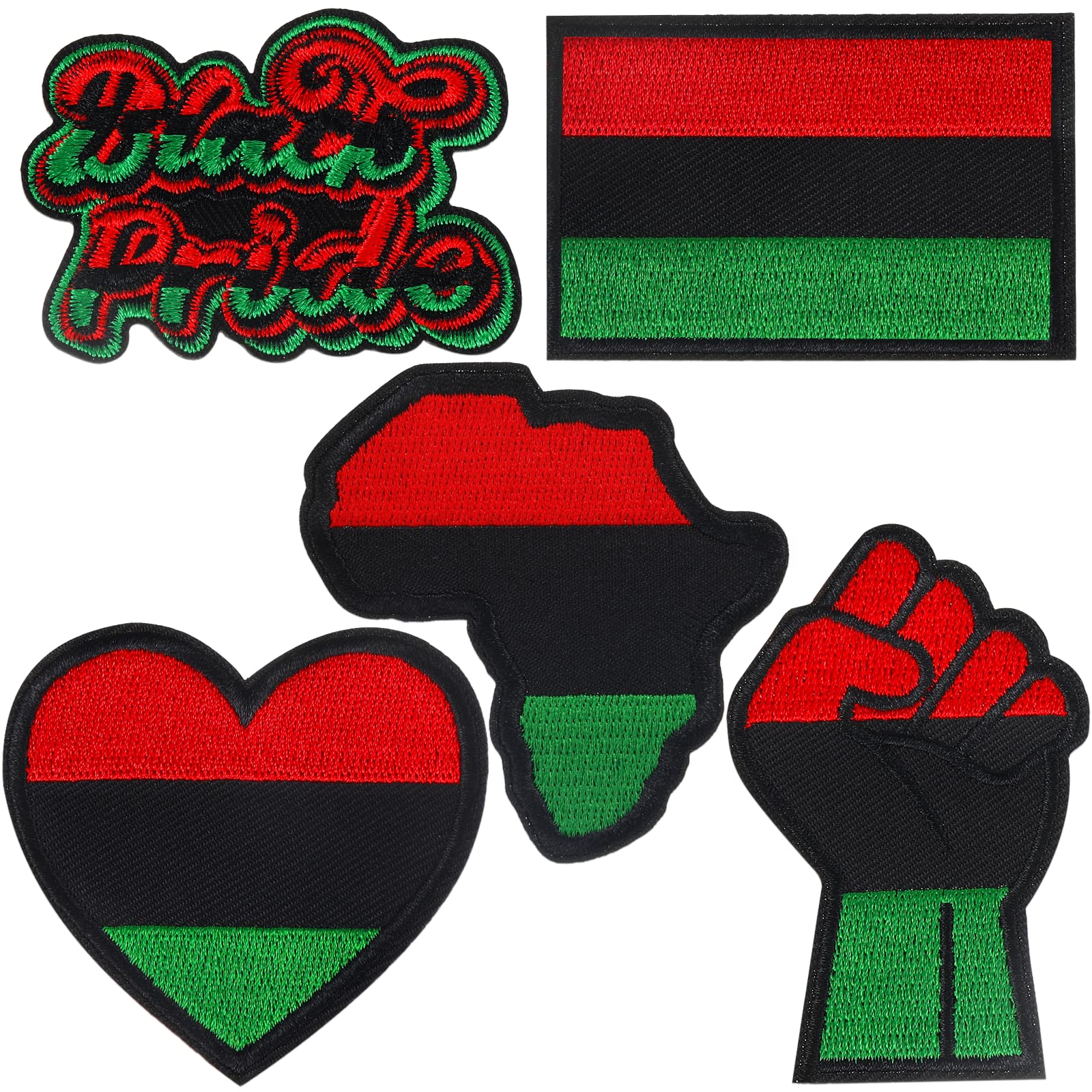 90 Pcs Black History Month Iron On Patches - Fist Up & African Flag Embroidered Appliques for Backpacks, Jeans, Jackets - Celebrate African Heritage & Civil Rights - Perfect for DIY Crafts, School Projects & Cultural Events