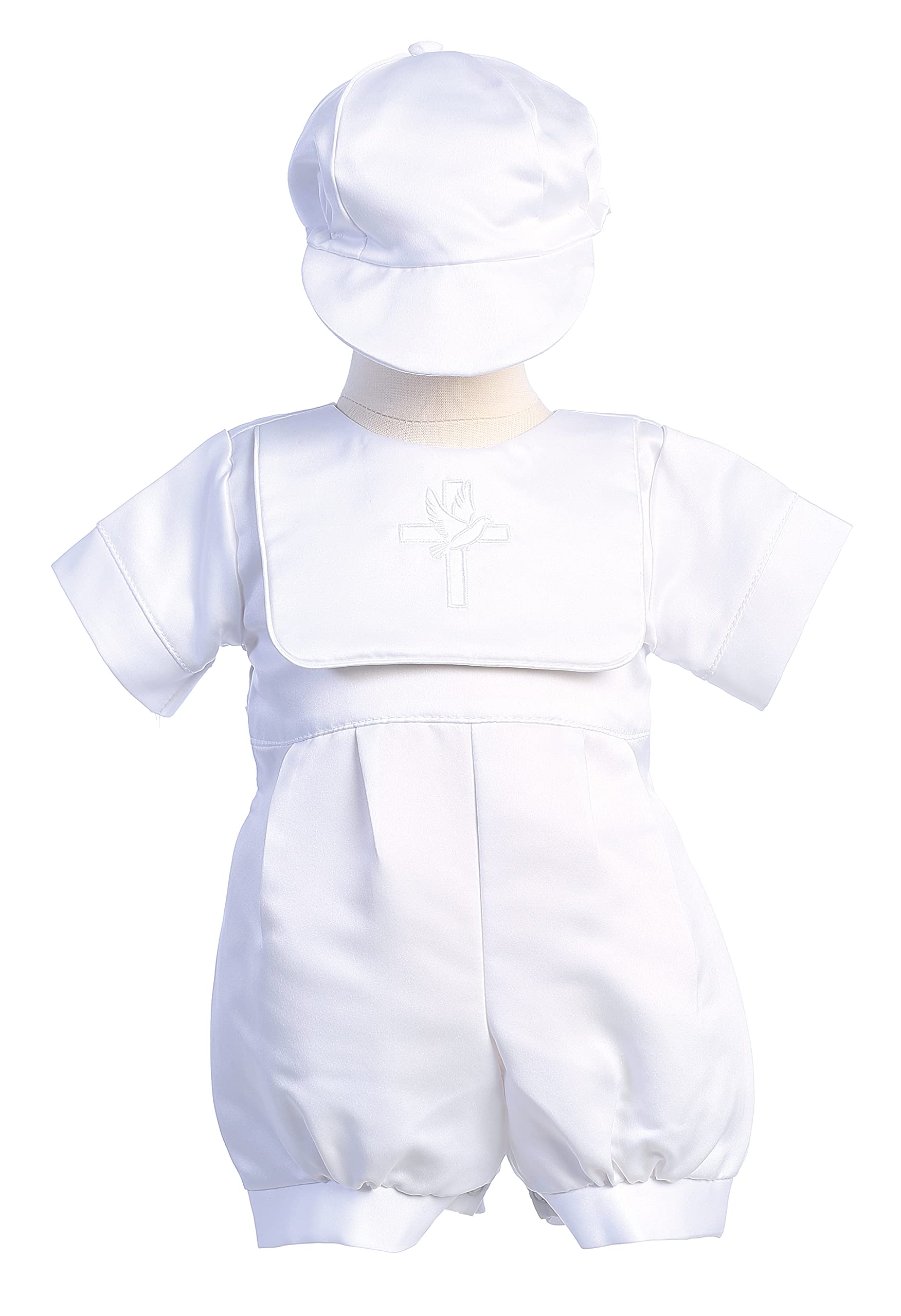 Baptism Outfits for Baby Boys - Christening Romper & Satin Baptismal Clothes - Perfect for Church Ceremonies & Special Occasions