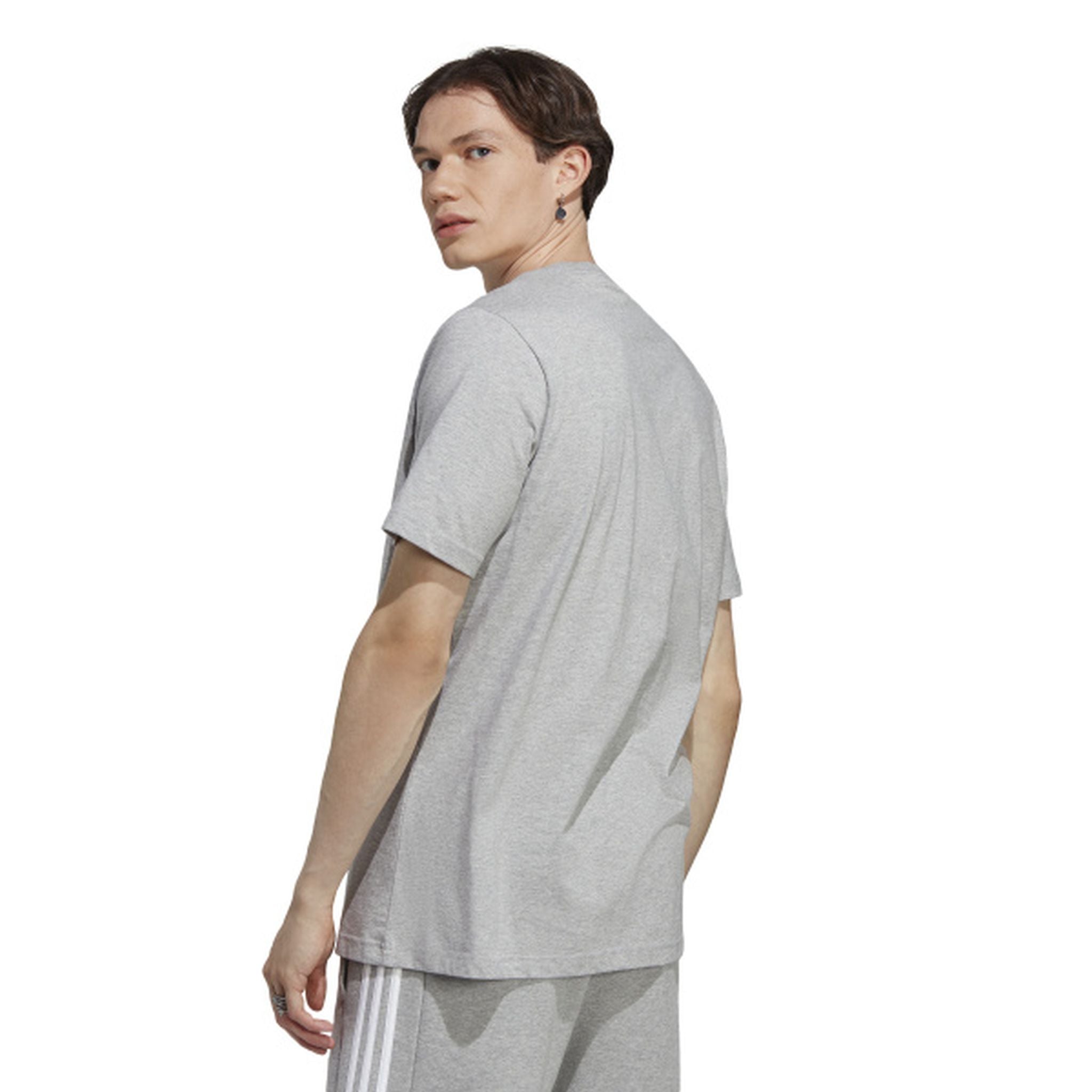 Adidas Men's Essential Small Logo T-Shirt - Comfortable Cotton Casual Tee for Everyday Wear, Gym, and Street Style