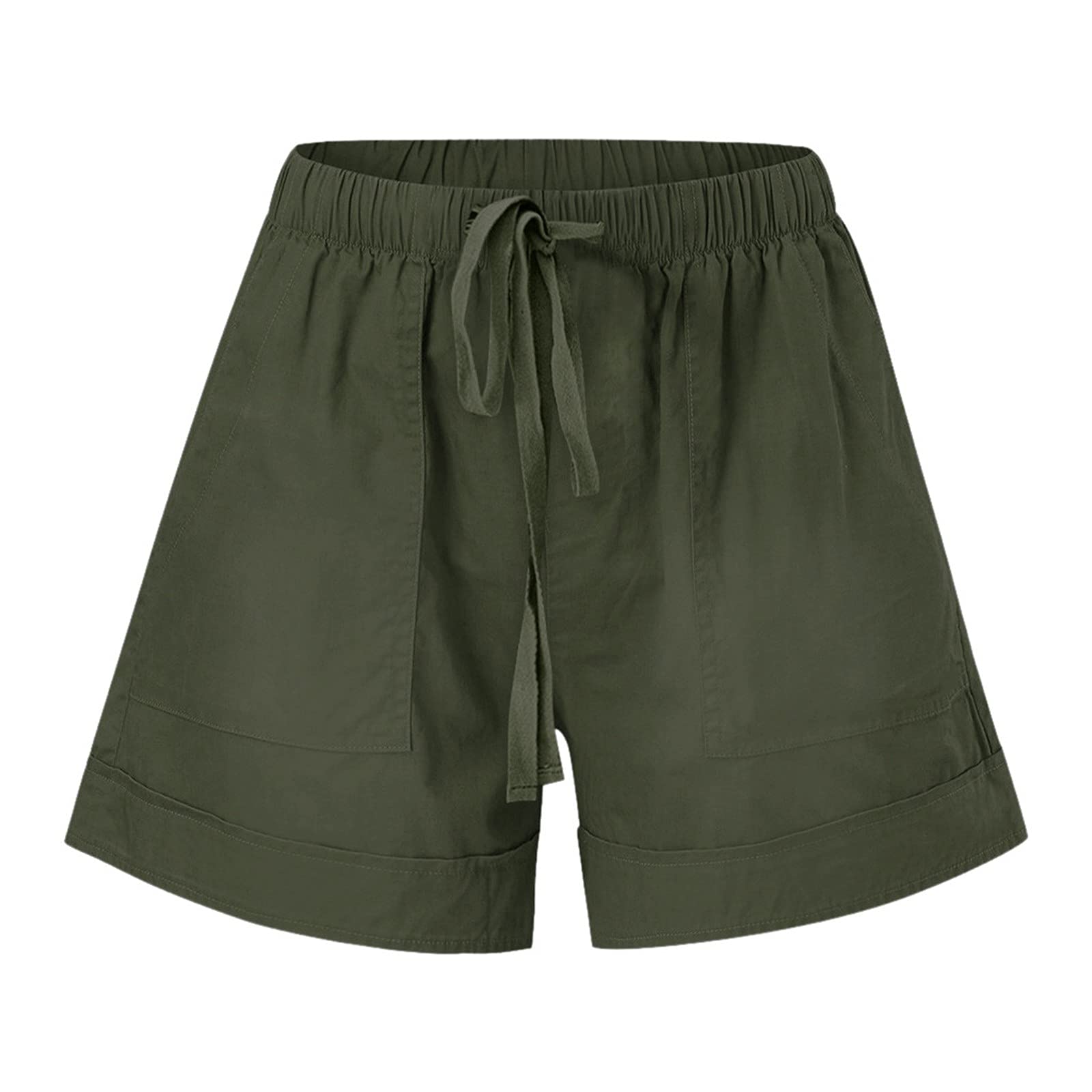 Elastic Waist Drawstring Cotton Shorts for Men - Comfortable Casual Pockets Beach Swim Shorts | Perfect for Summer, Swimming, Vacation & Outdoor Activities