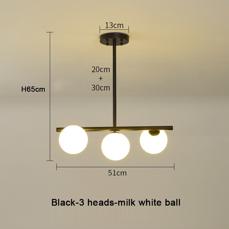 Elegant White Glass Ball Chandelier - Modern Crystal Ceiling Light Fixture for Dining Room, Bedroom & Living Room Decor | Perfect for Wedding, Home & Office Lighting